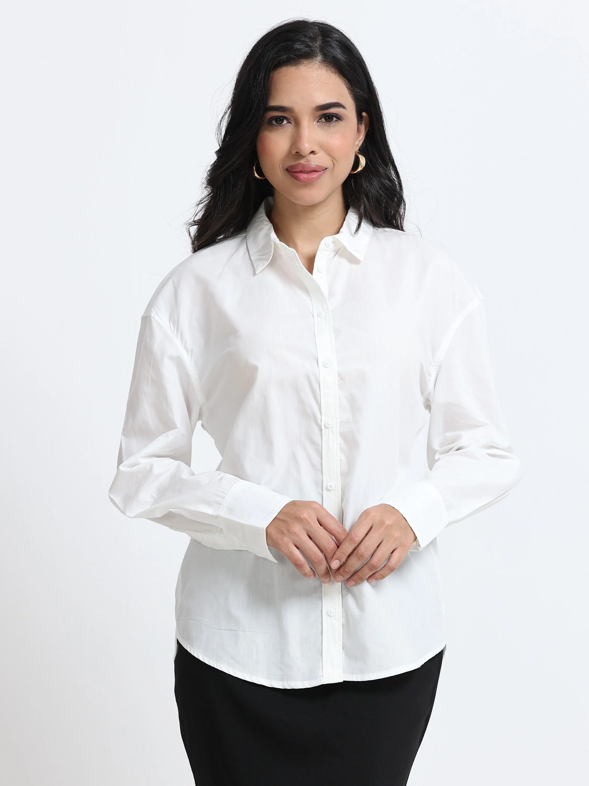 Women White Regular Fit Shirt - Image 3