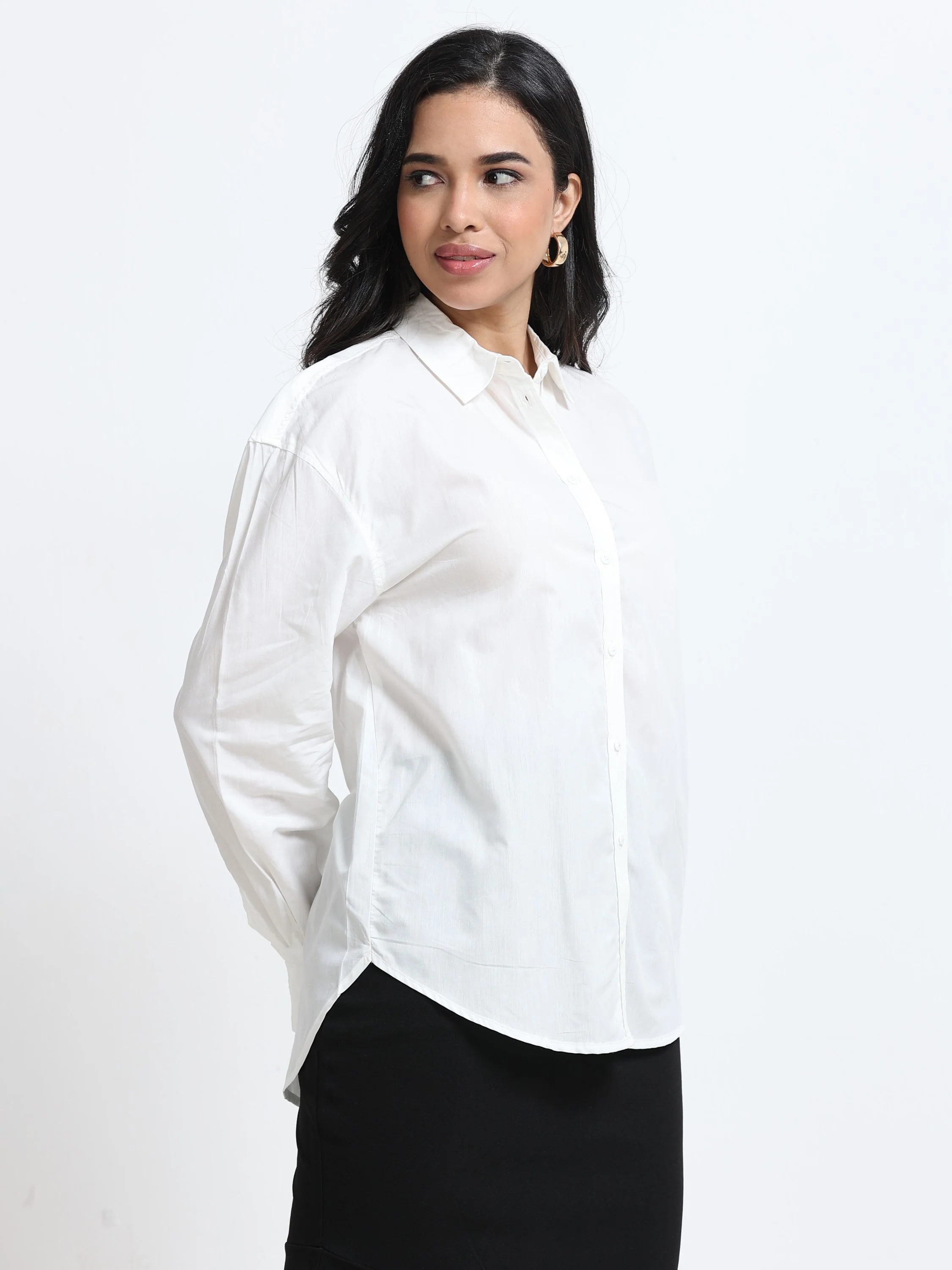 Women White Regular Fit Shirt - Image 4