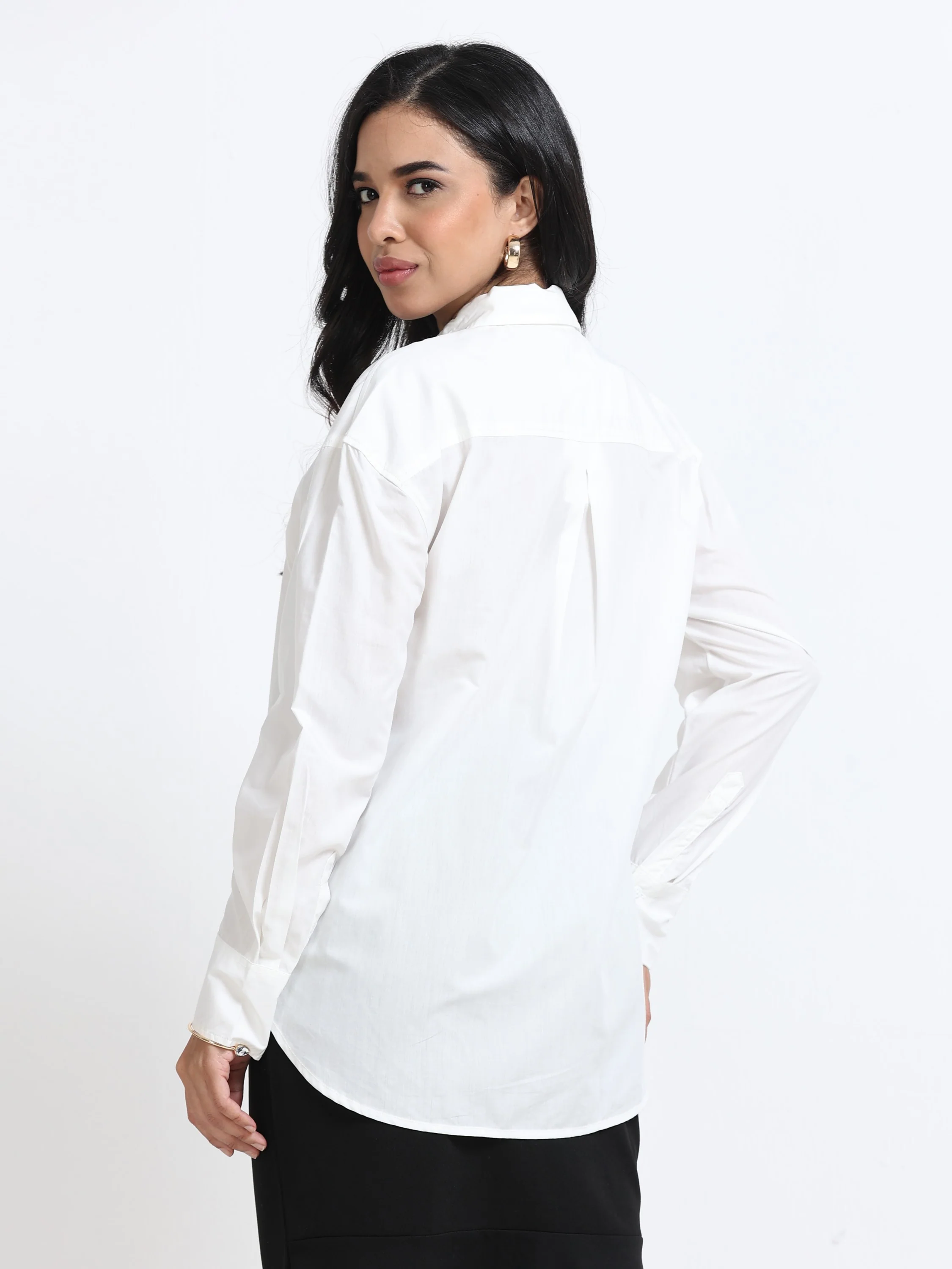 Women White Regular Fit Shirt - Image 5