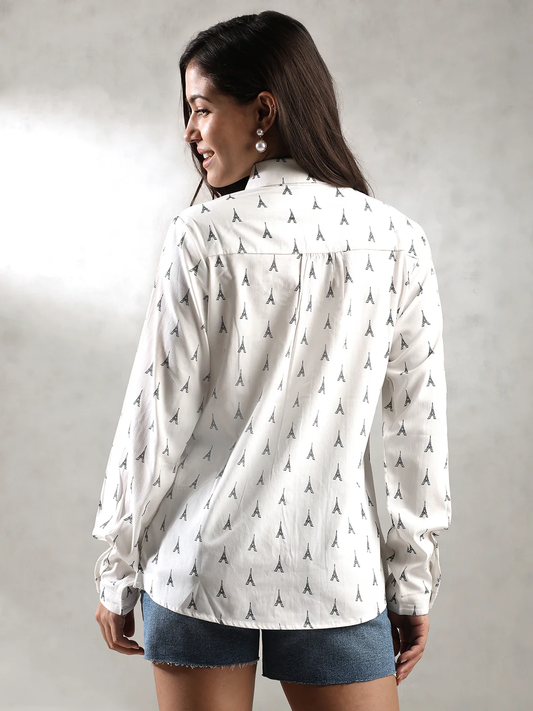 Women White Printed Shirt - Image 3
