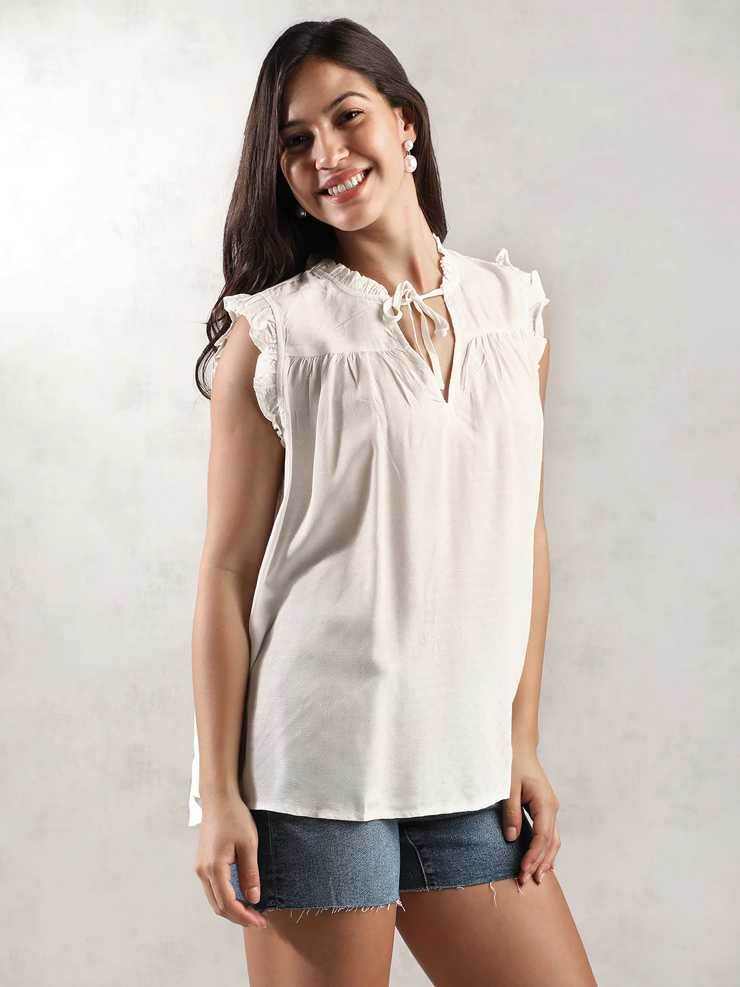 Women White Regular Fit Top - Image 3