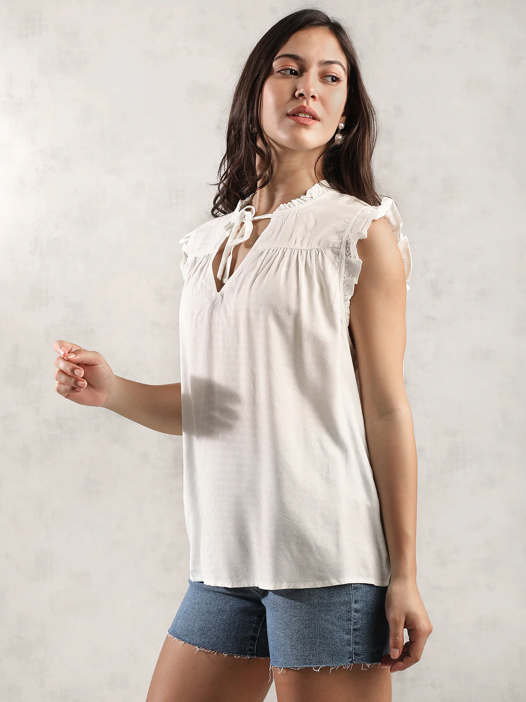 Women White Regular Fit Top - Image 4