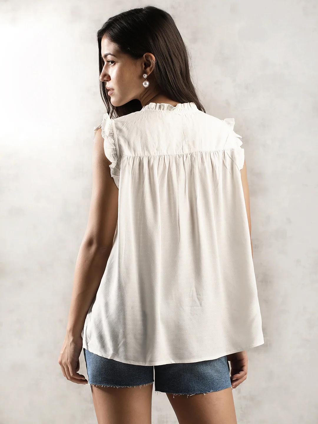 Women White Regular Fit Top - Image 5