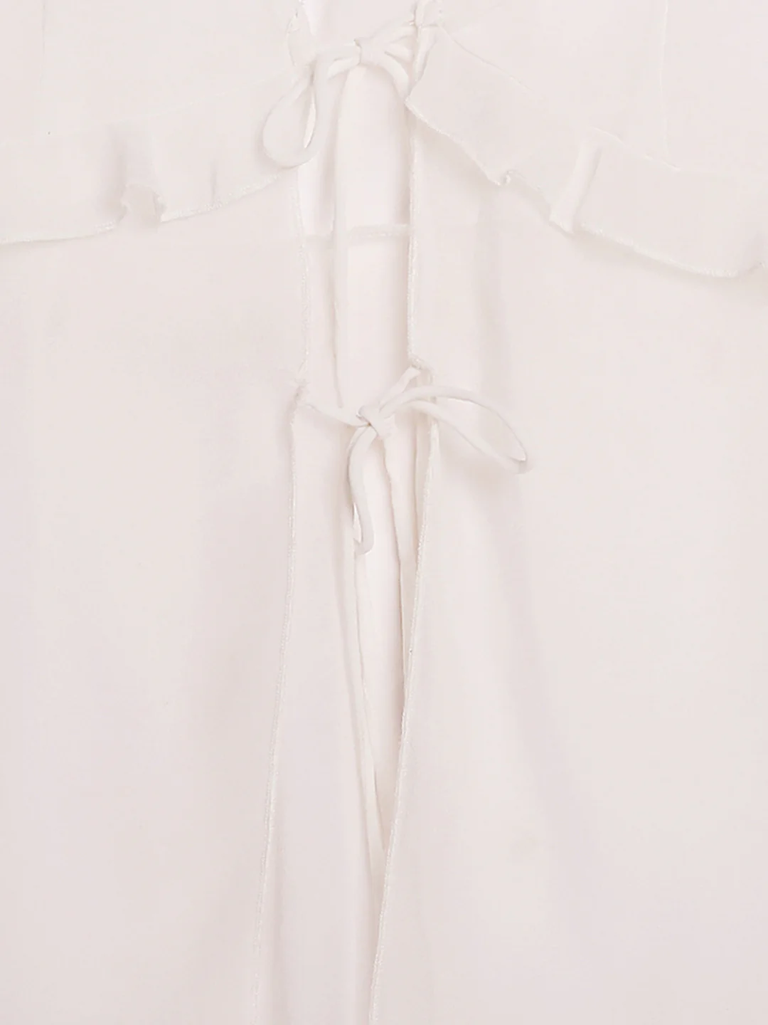 Women White Front Tie Up Top - Image 8