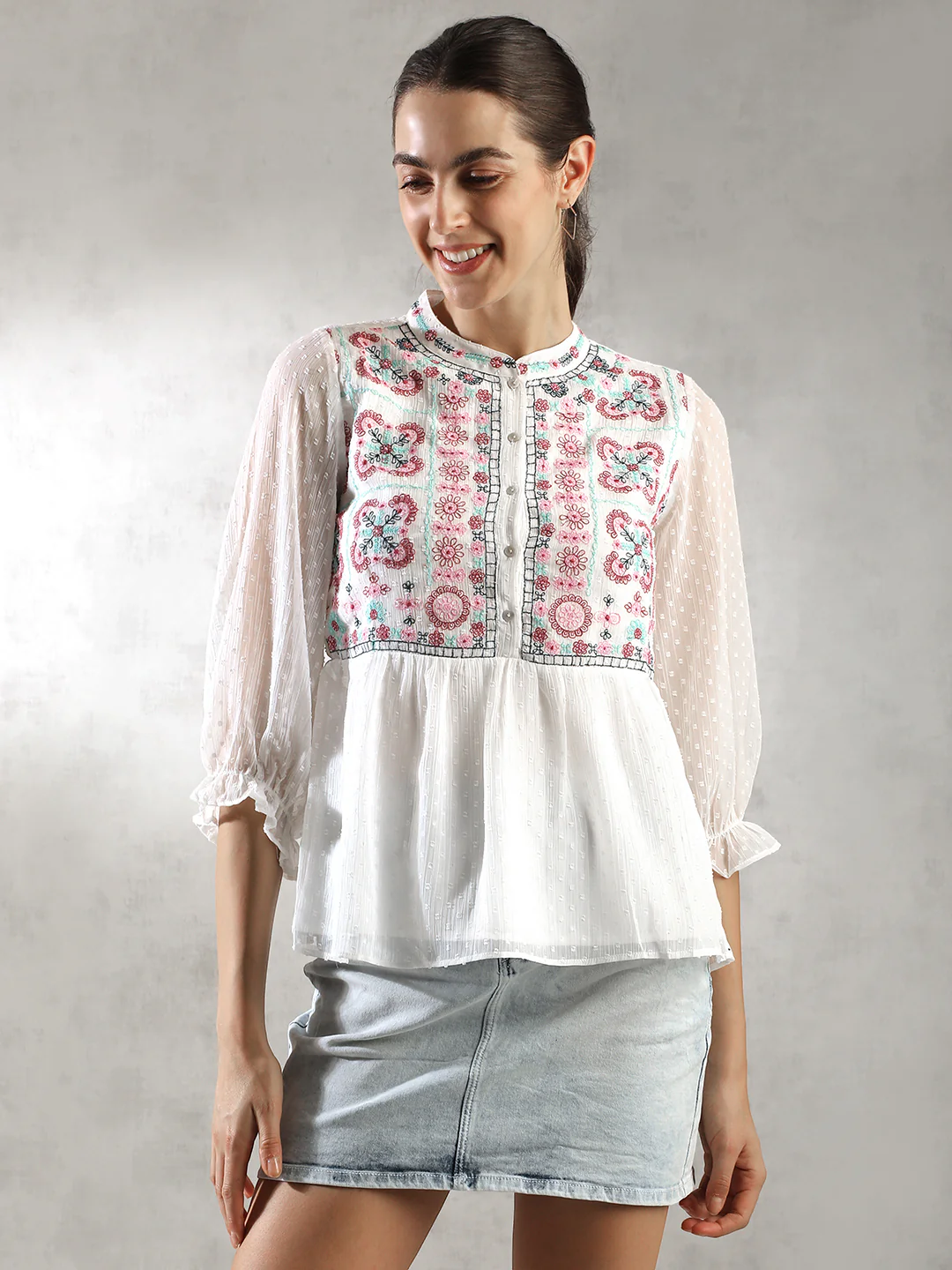 Women White Regular Fit Top - Image 2