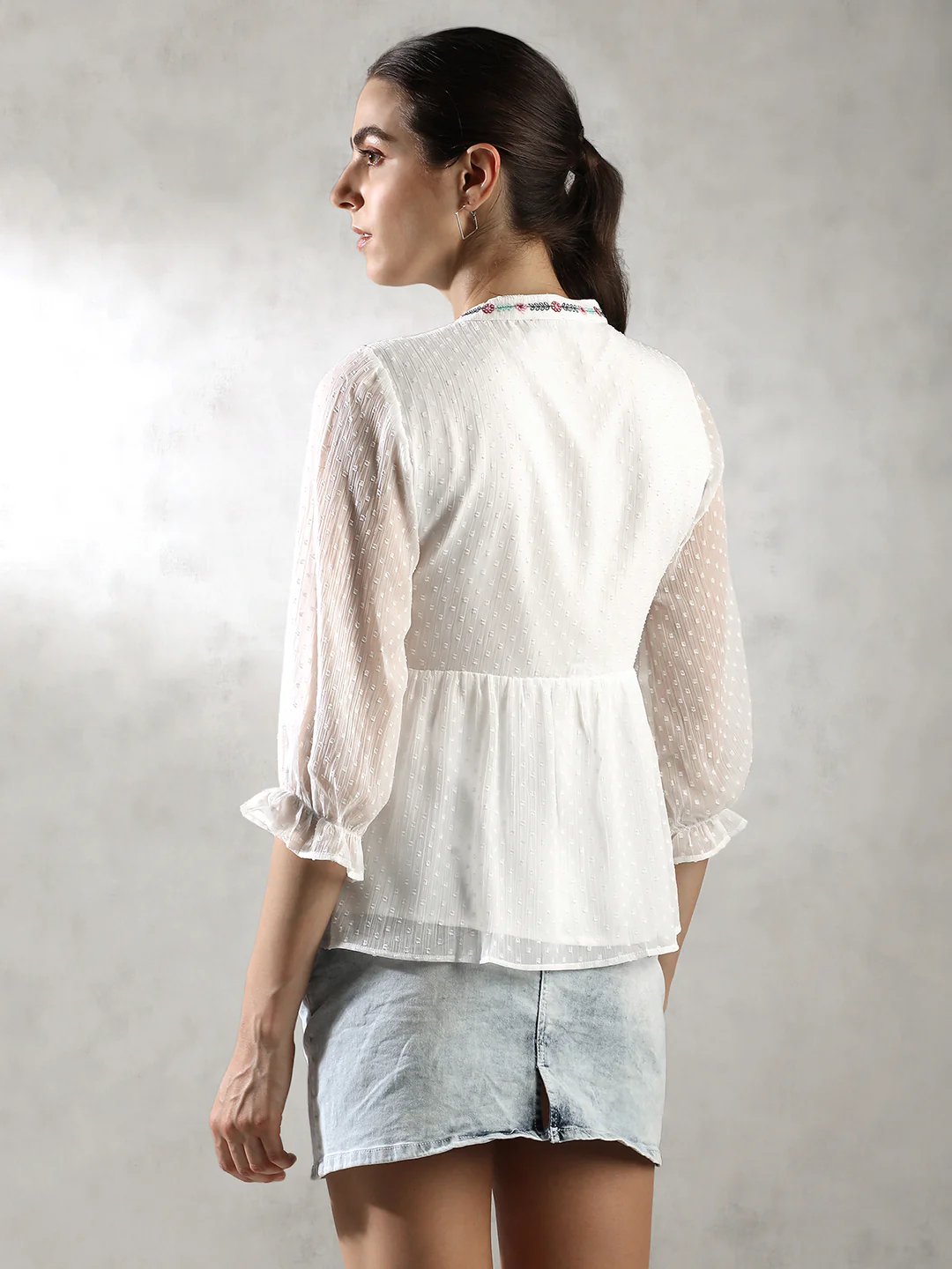 Women White Regular Fit Top - Image 3