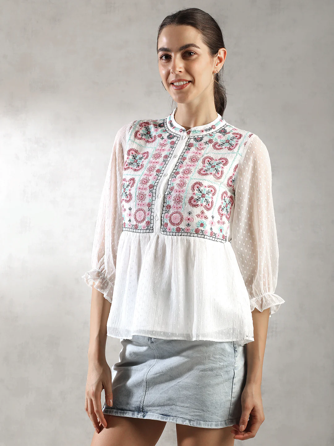 Women White Regular Fit Top - Image 4