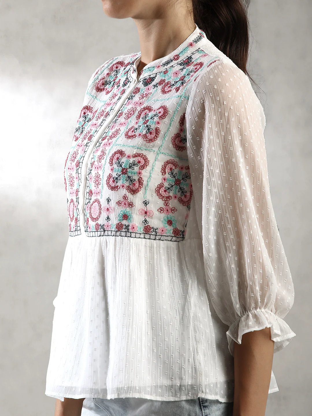 Women White Regular Fit Top - Image 5