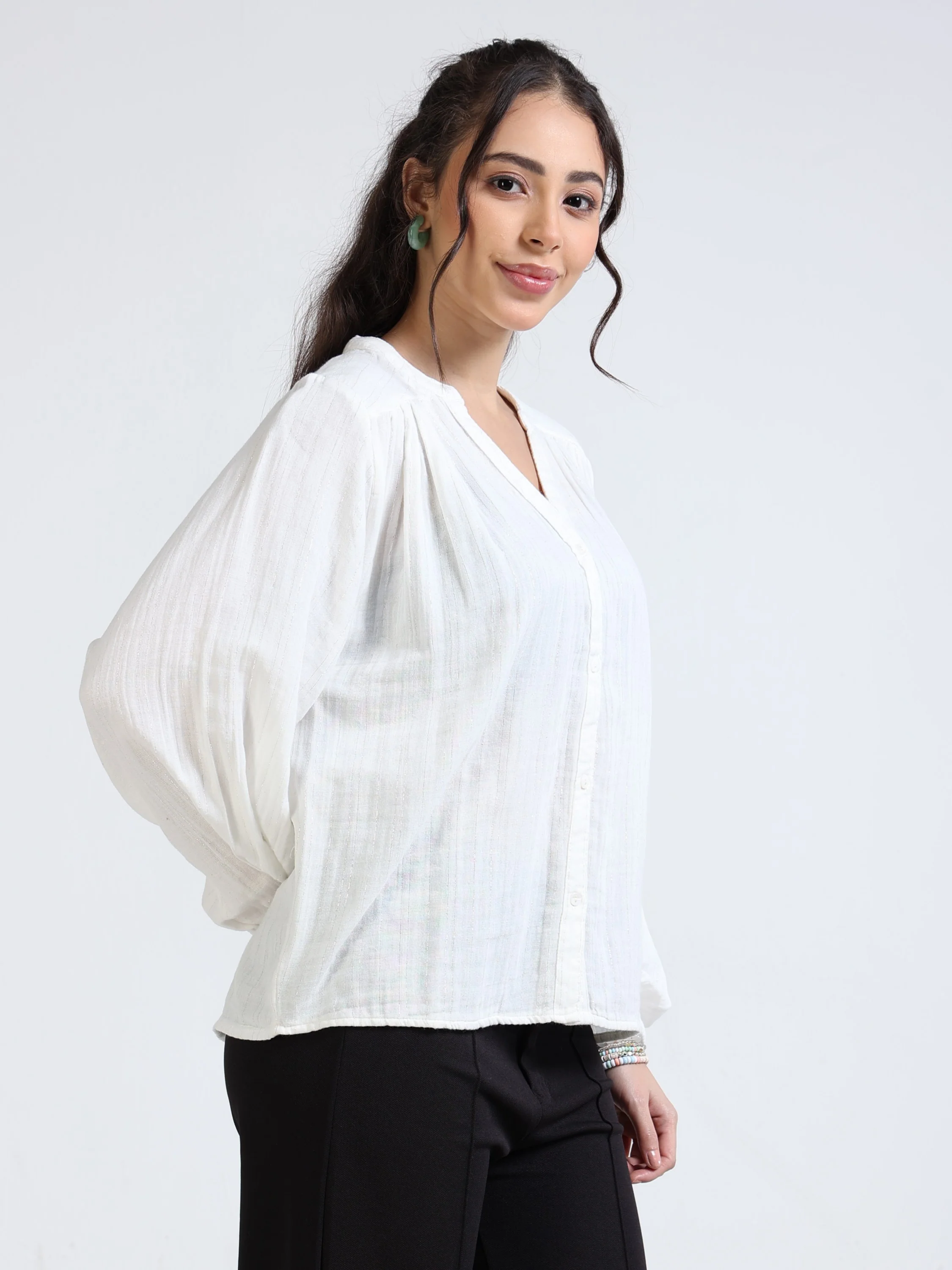 Women Lurex Blend Relaxed Top - Image 5