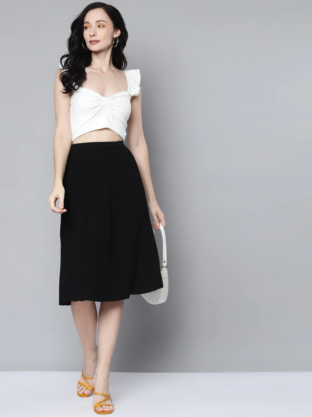 Women White Rib  Crop Top - Image 3