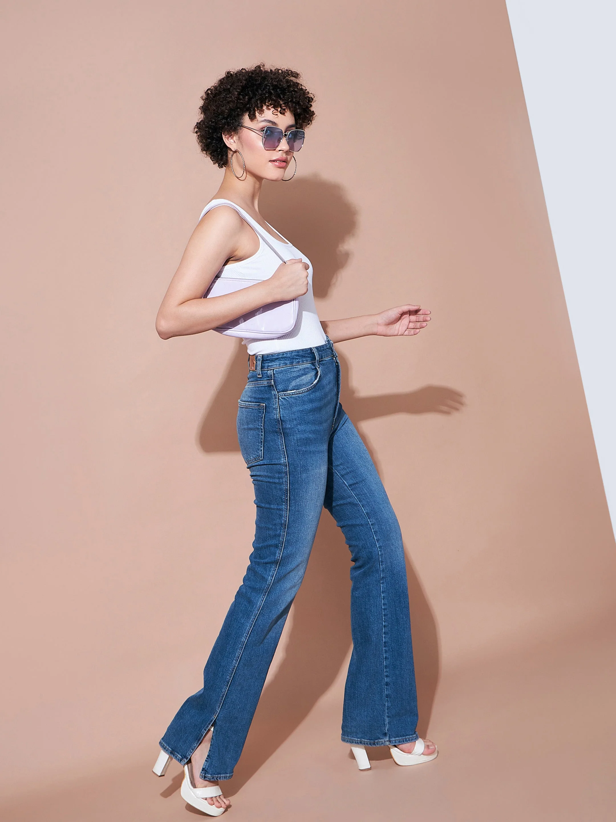 Women White Rib Sleeveless Top - Image 6