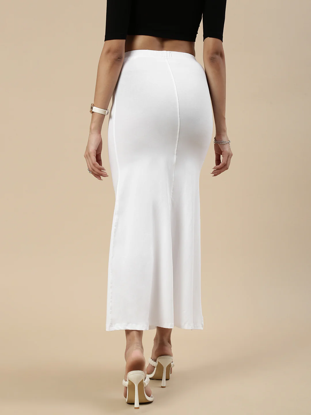 Women White Saree Shapewear - Image 2