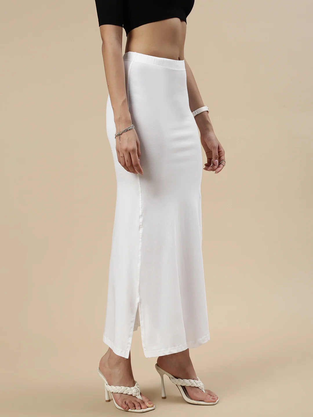 Women White Saree Shapewear - Image 4