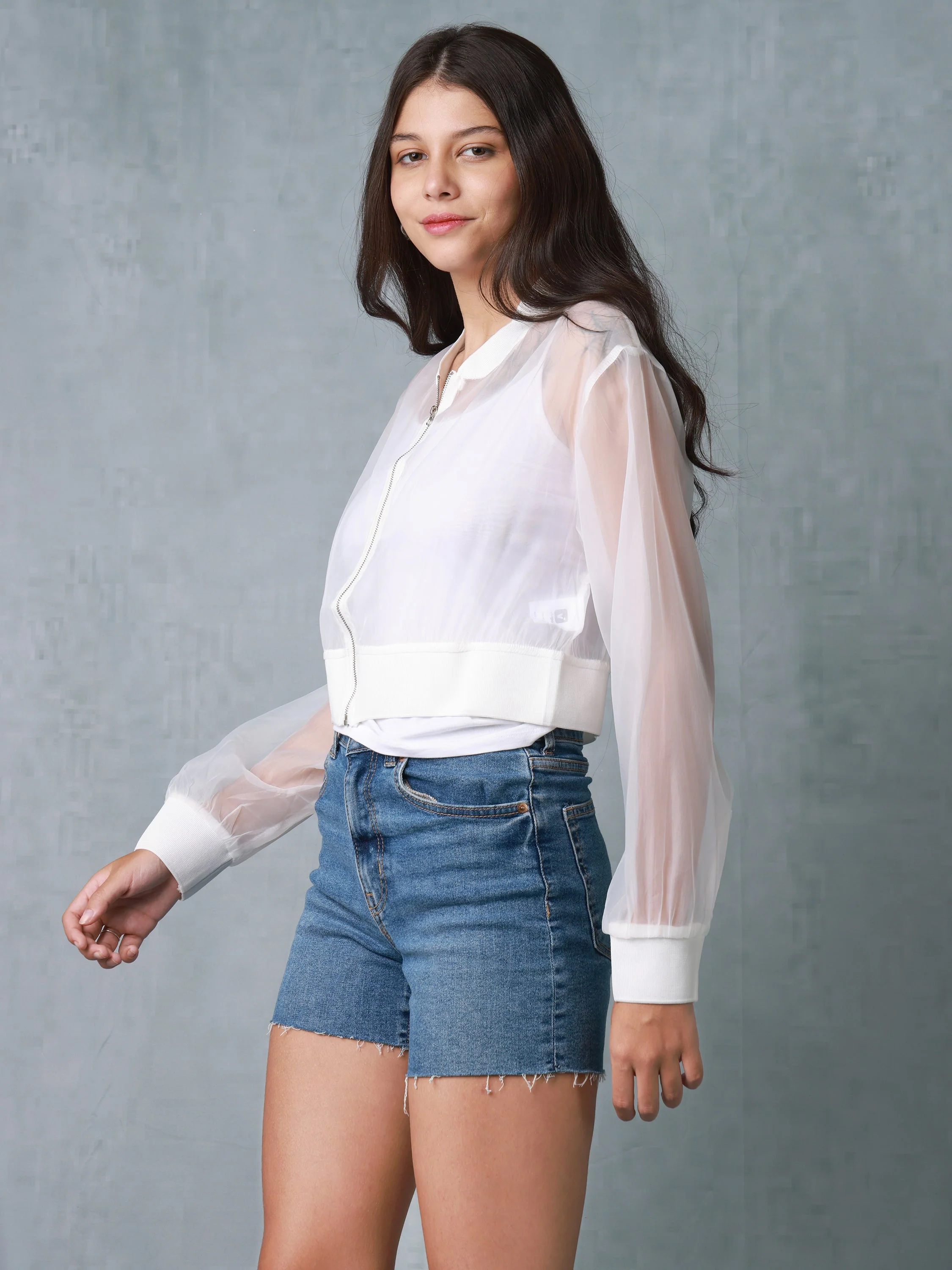 Women White See Through Jacket - Image 4