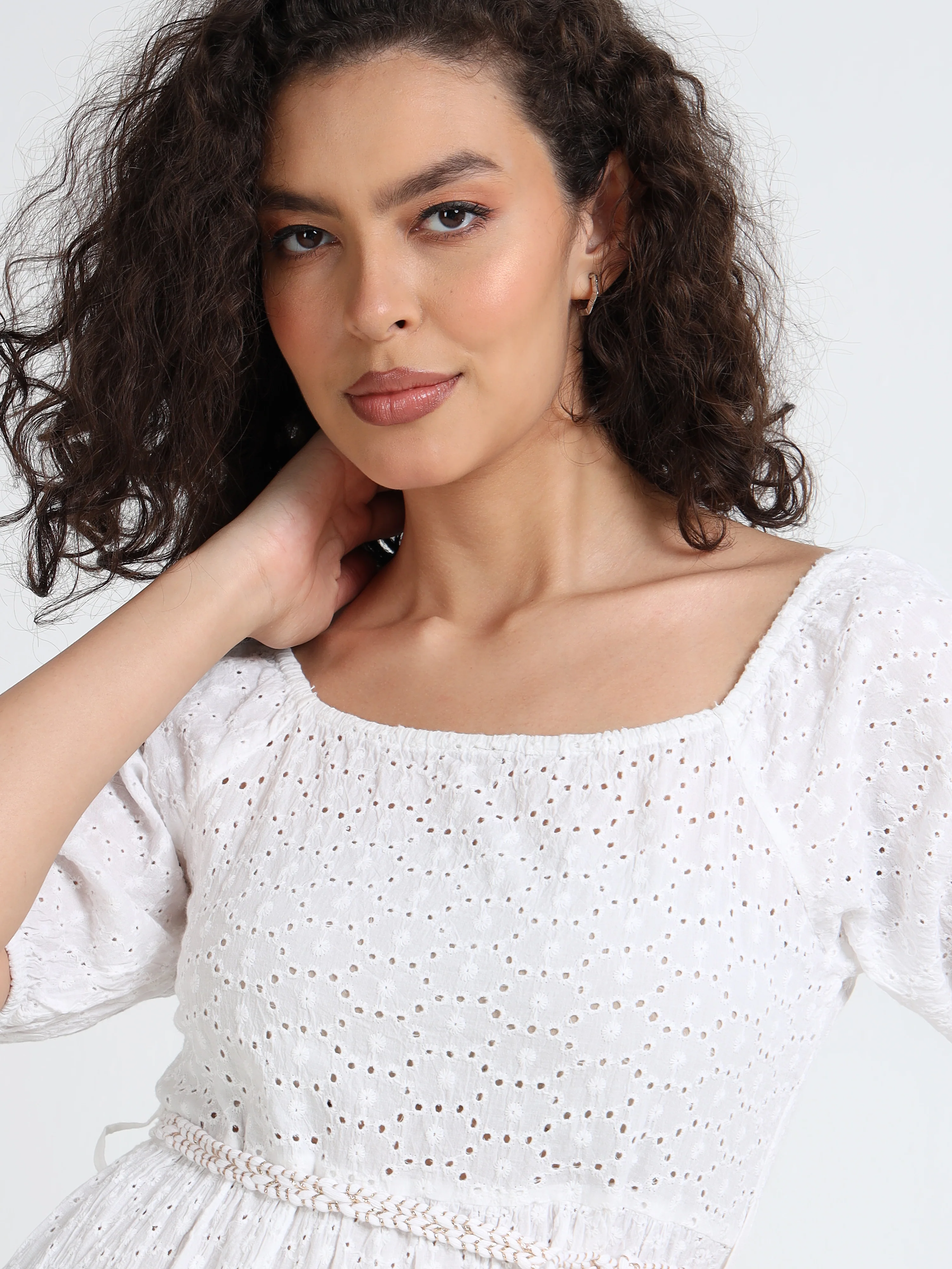 Women Schiffli Fit & Flare Dress - Image 4