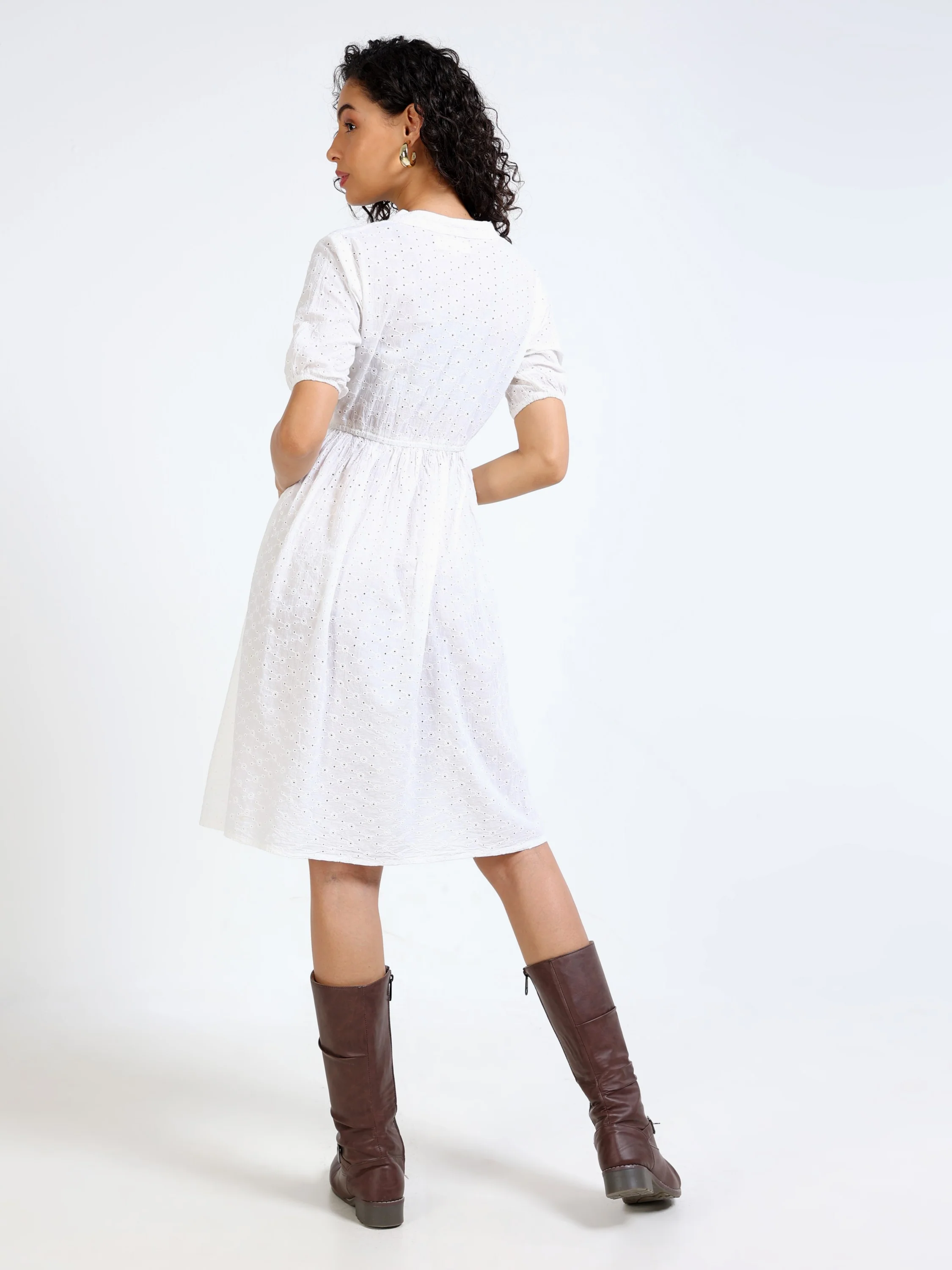 Women Schiffli Midi Dress - Image 2