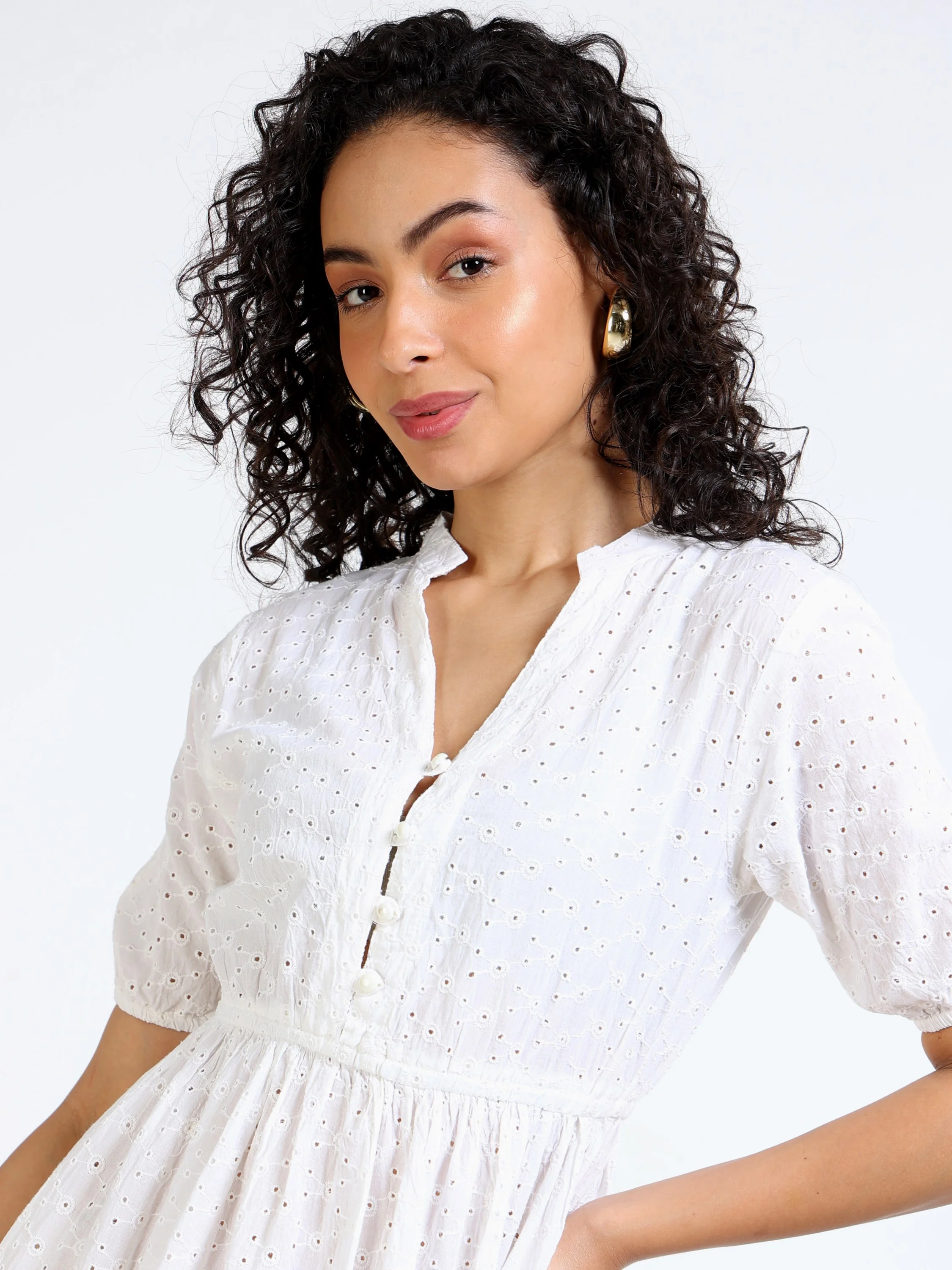 Women Schiffli Midi Dress - Image 3