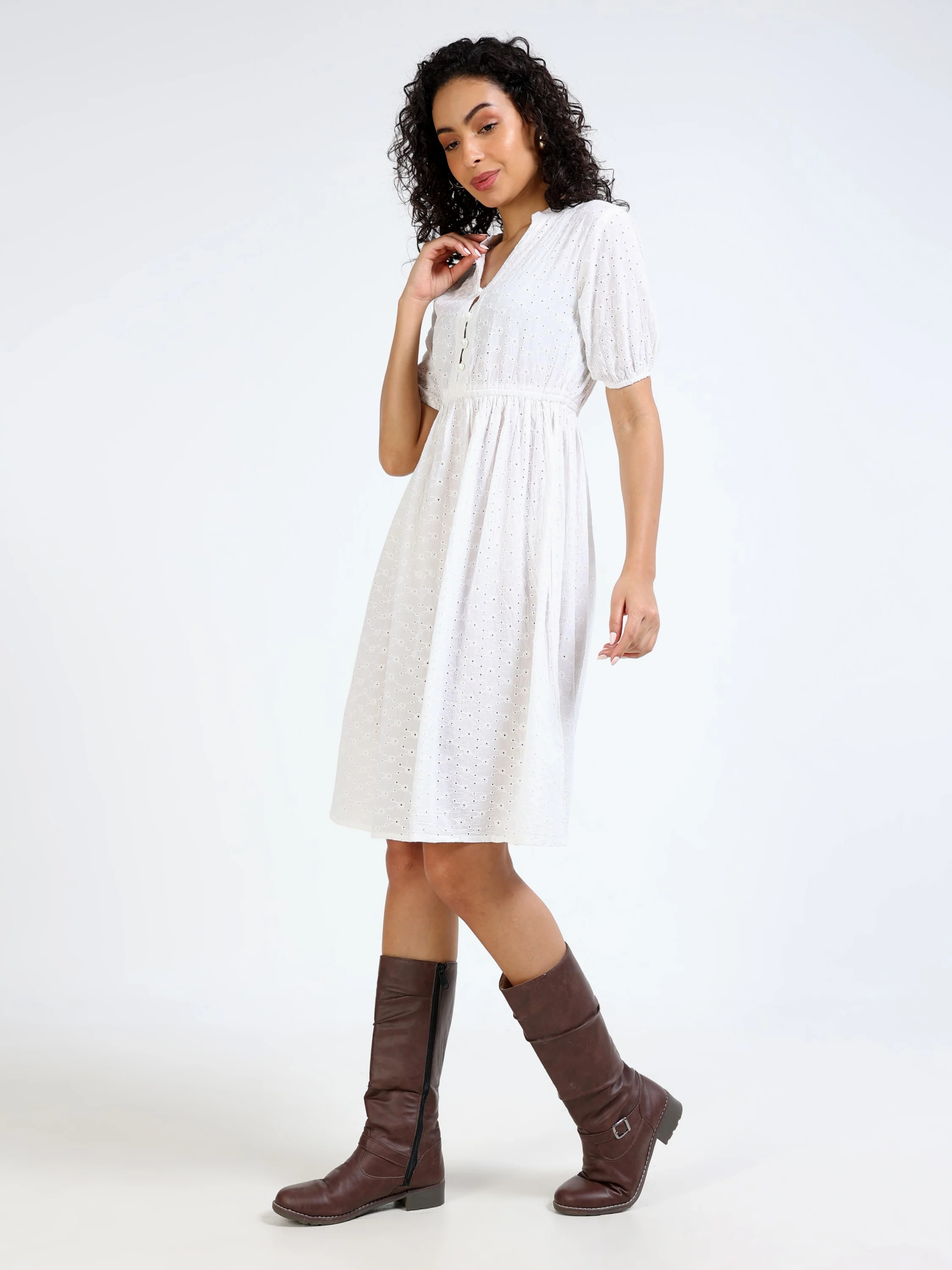 Women Schiffli Midi Dress - Image 4