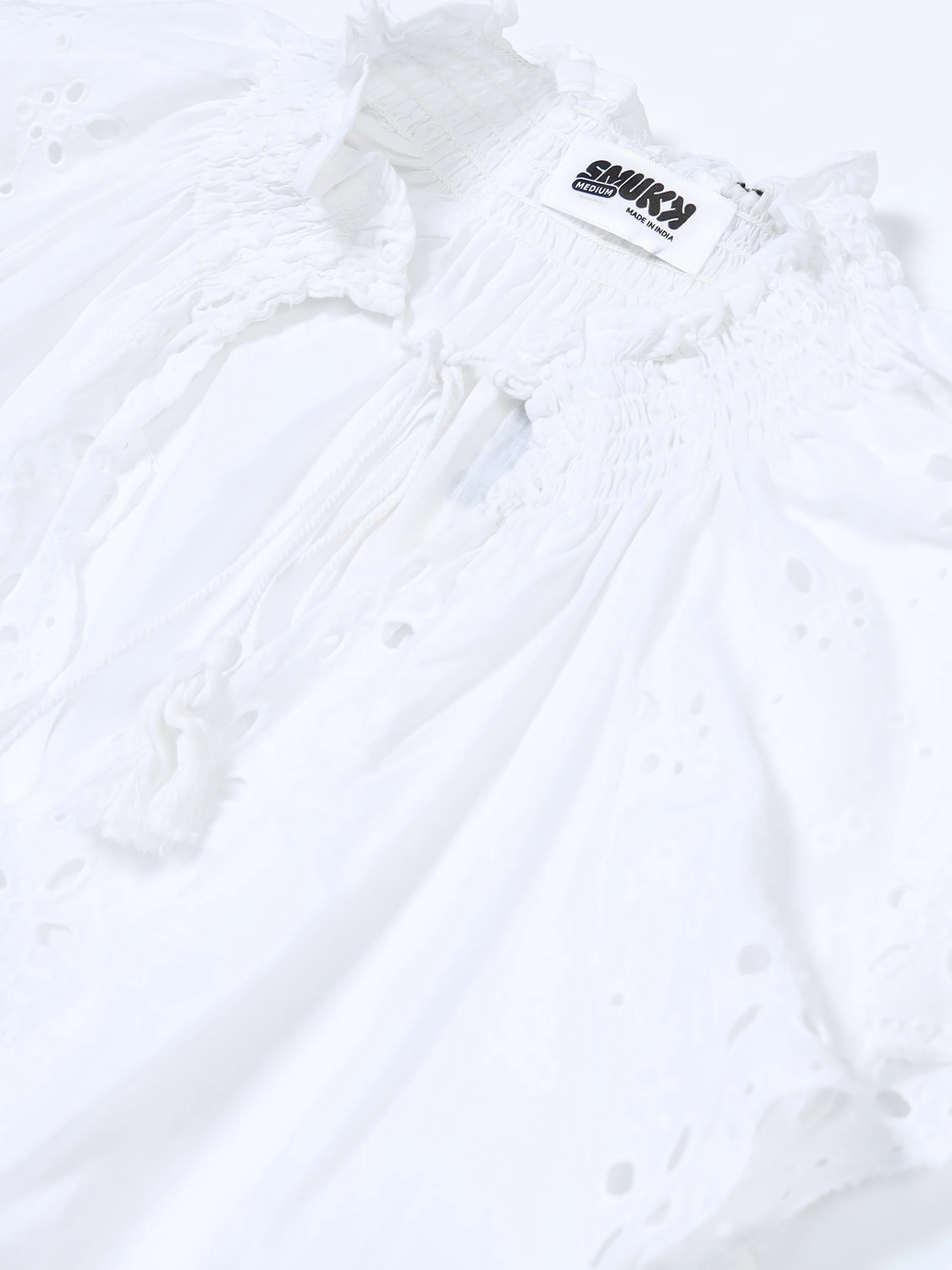 Women White Schiffli Top - Image 7
