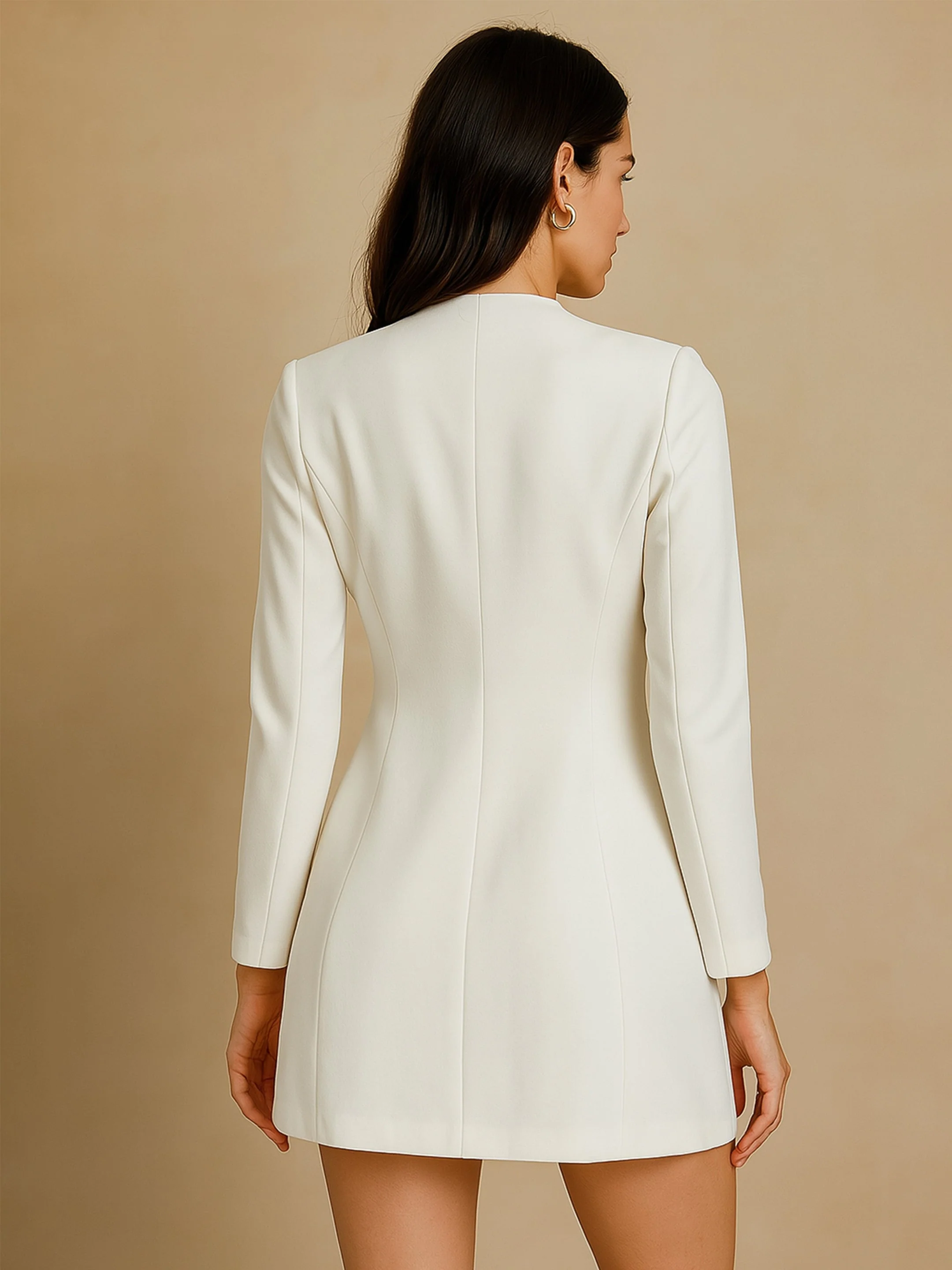 Women White  Short Dress - Image 5