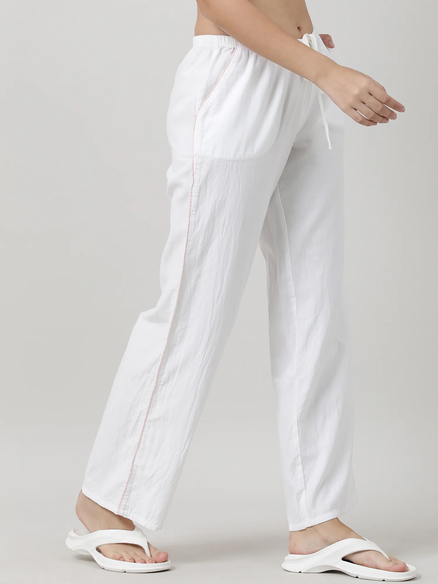 Women White Sleepwear Pants - Image 4