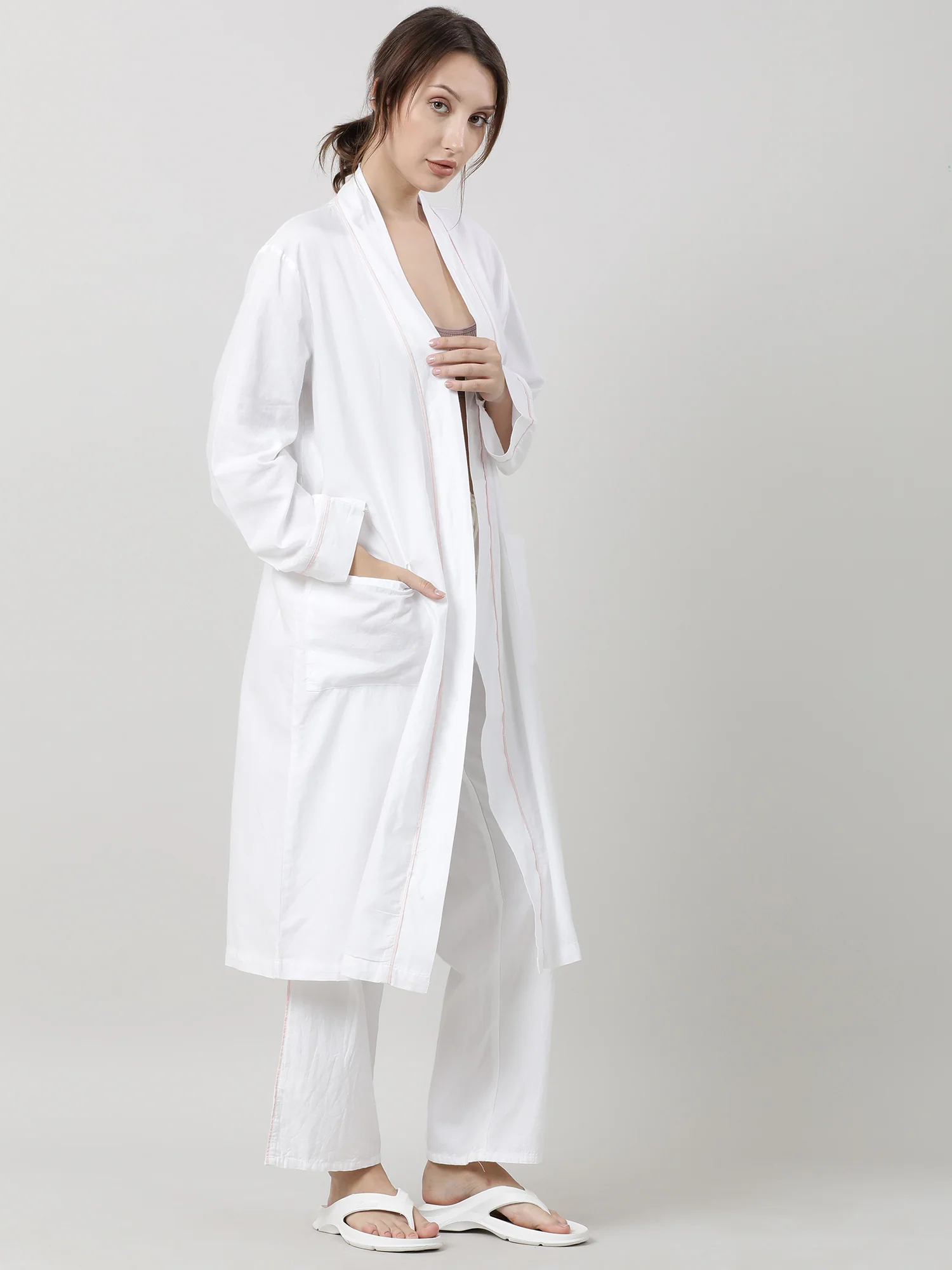 Women White Sleepwear Pants - Image 7