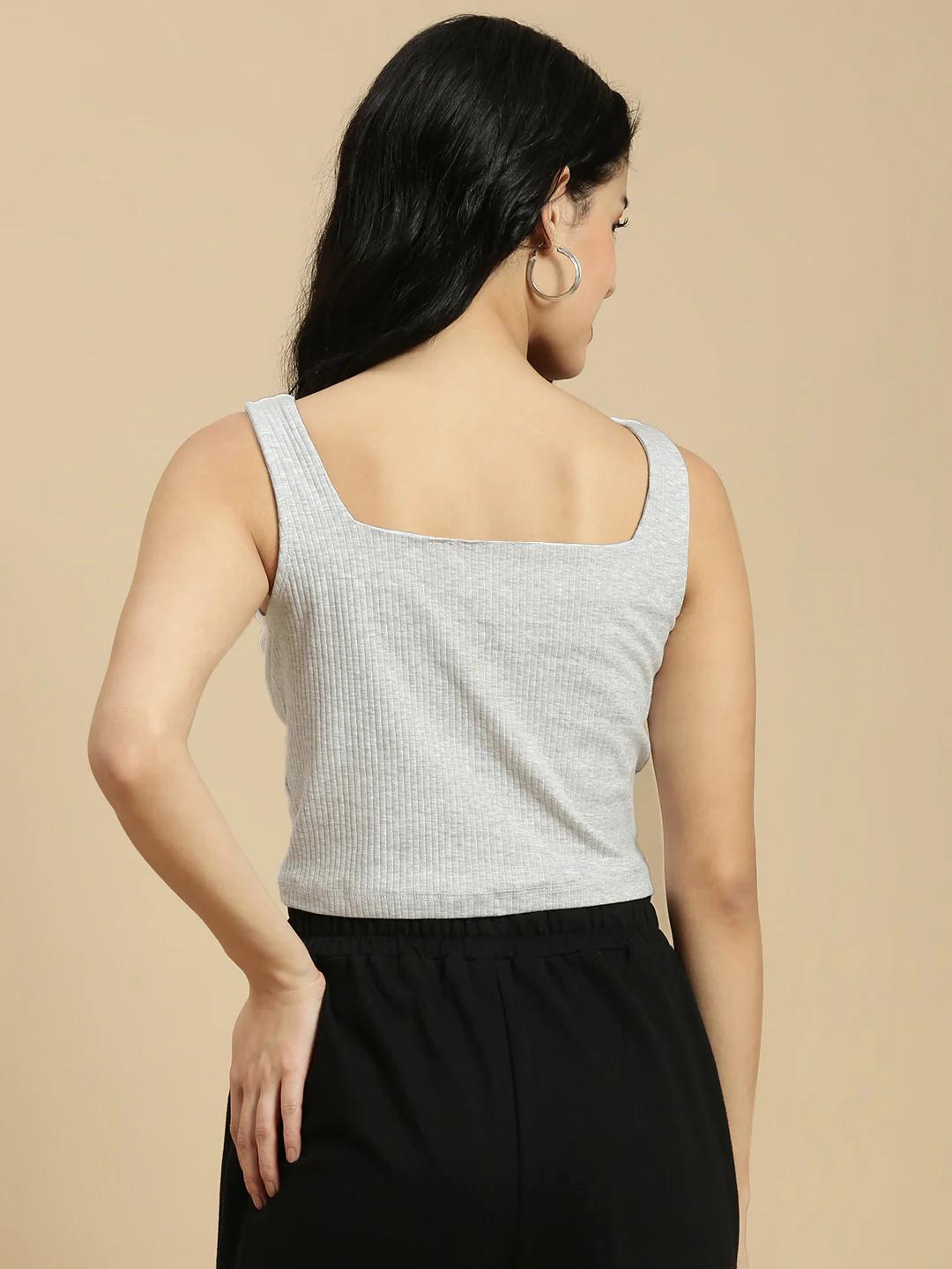 Women White Sleeveless Crop Top - Image 3