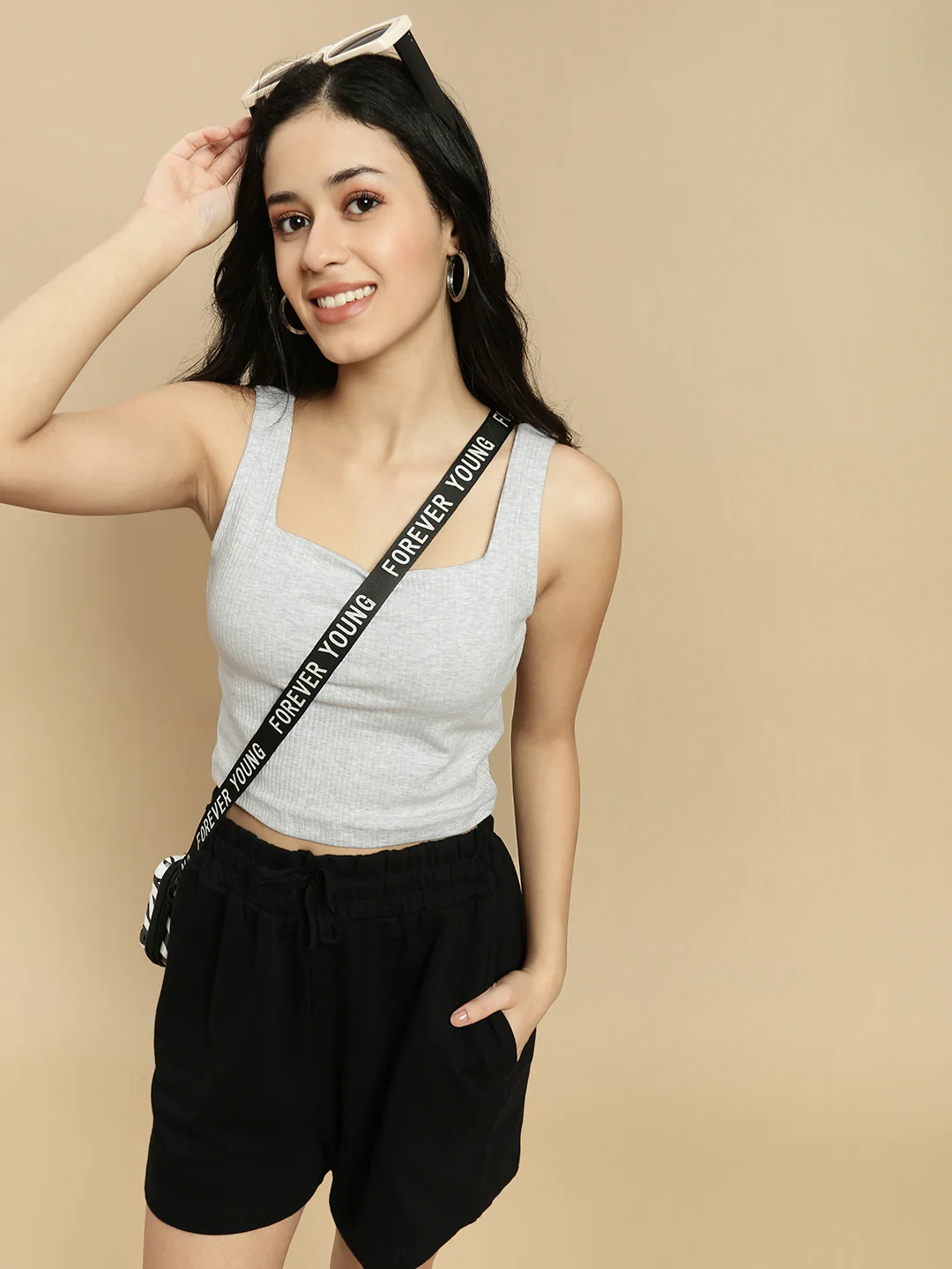Women White Sleeveless Crop Top - Image 5
