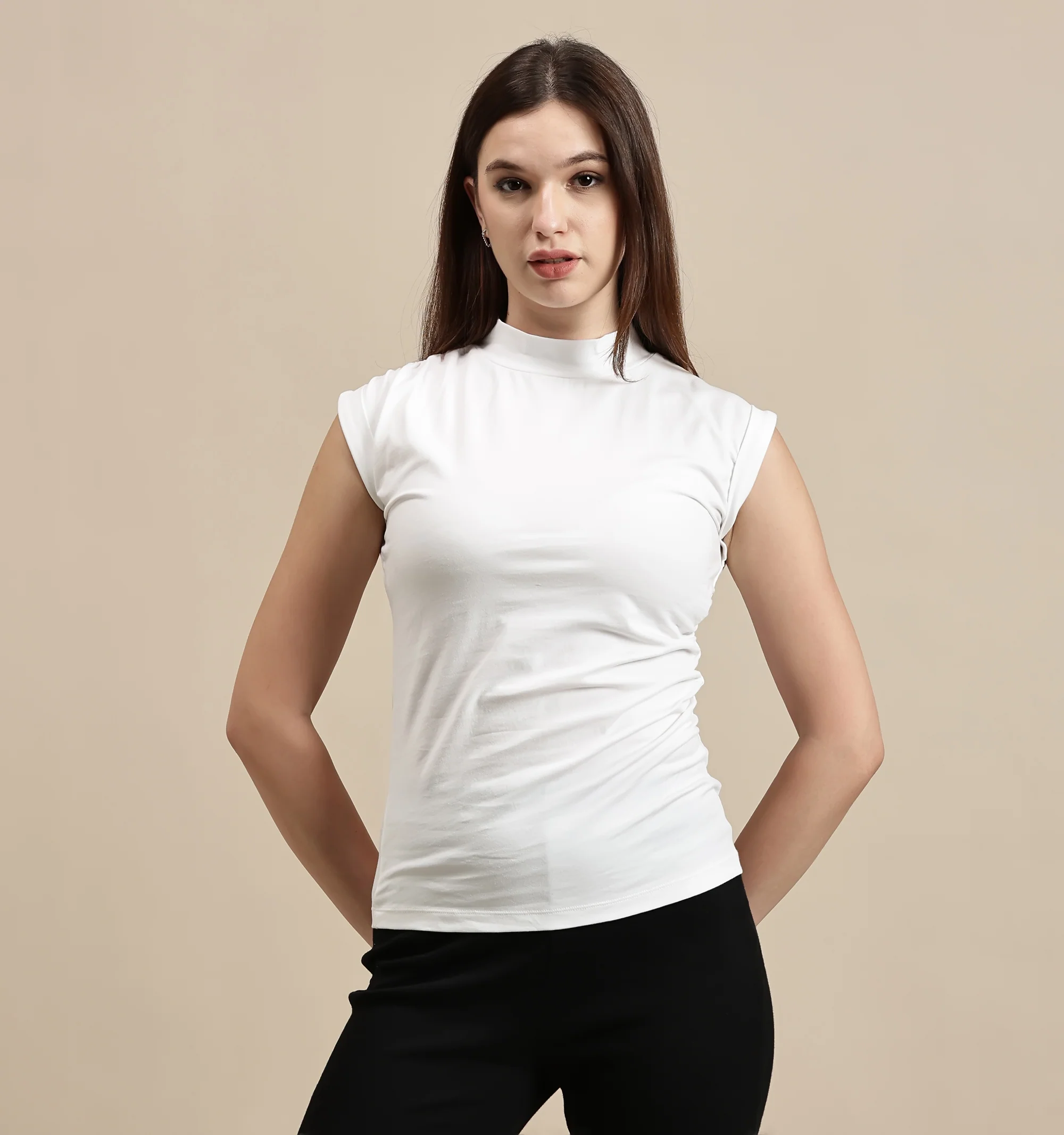 Women White Sleeveless Top - Image 2