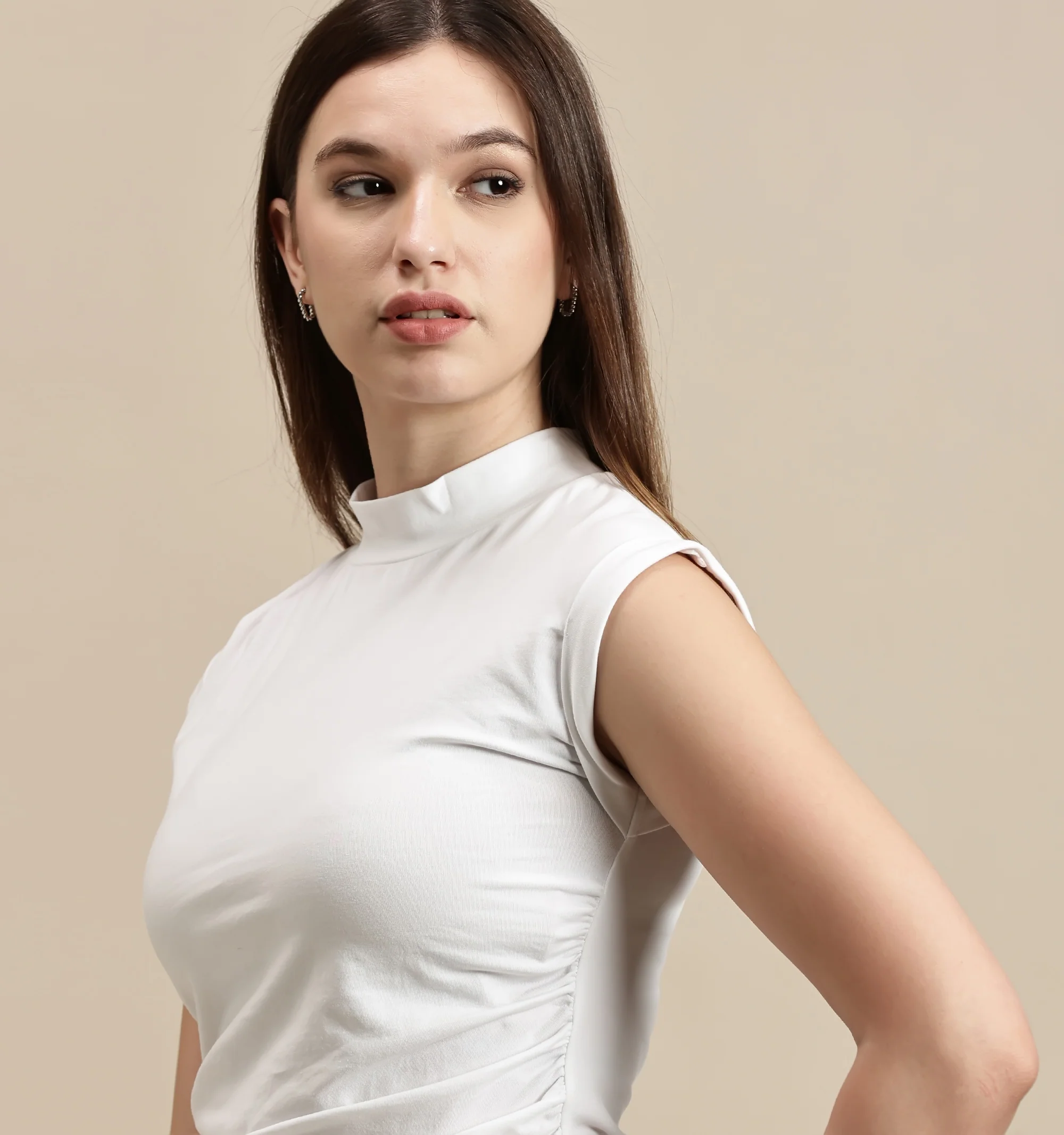 Women White Sleeveless Top - Image 4