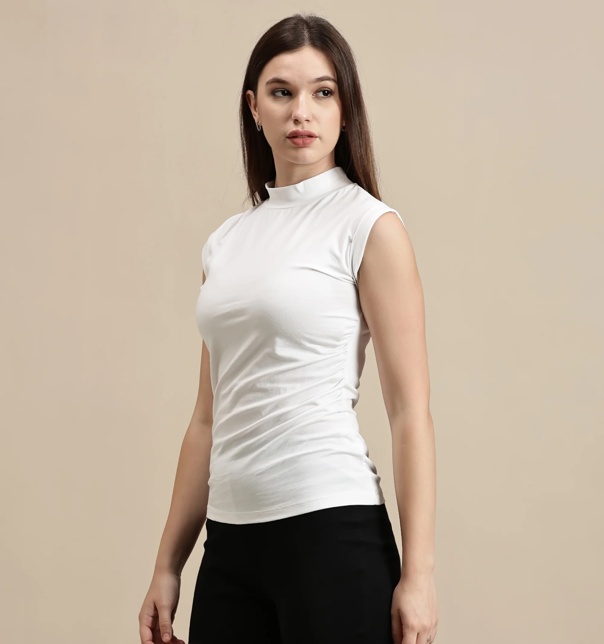 Women White Sleeveless Top - Image 5
