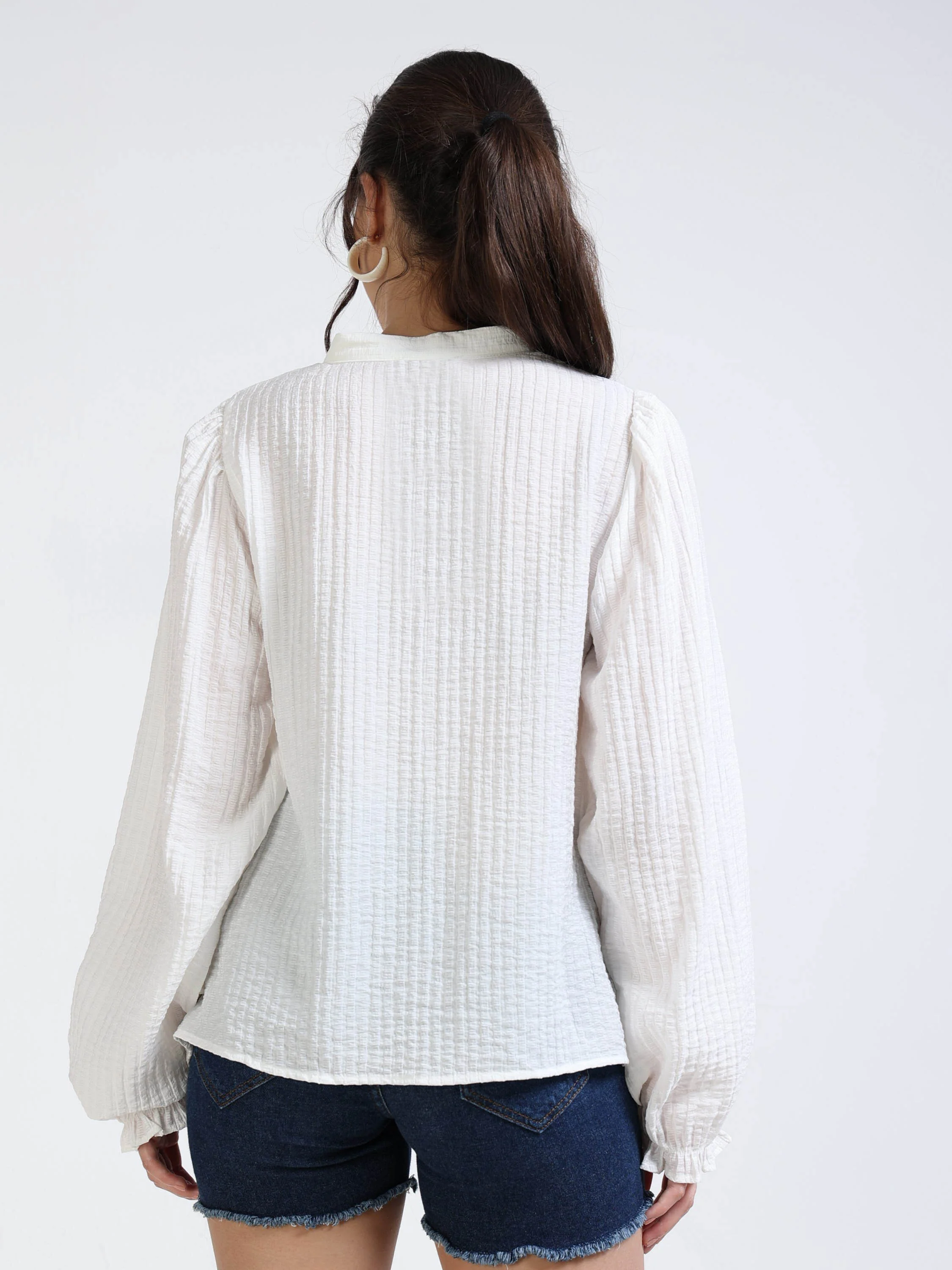 Women White Smocked Body Top - Image 4