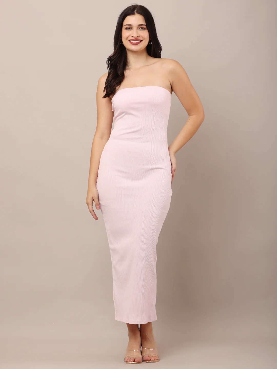 Women Pink Tube Dress - Image 3