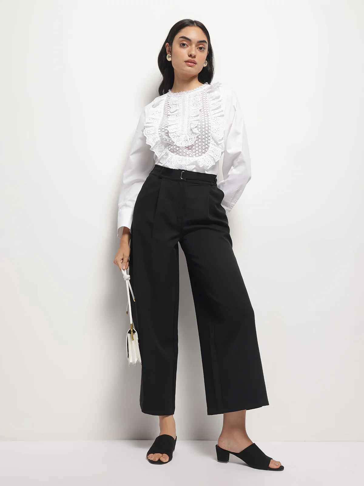 Women Wide-Leg High Waist Korean Style Pants - Image 4