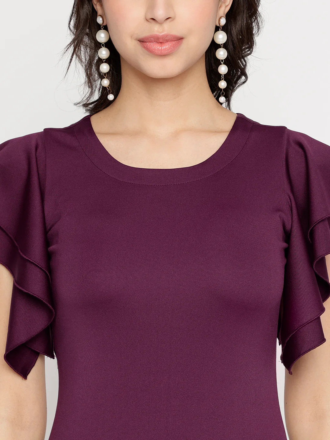 Women Wine Armani Zurich Charm Midi Dress - Image 3