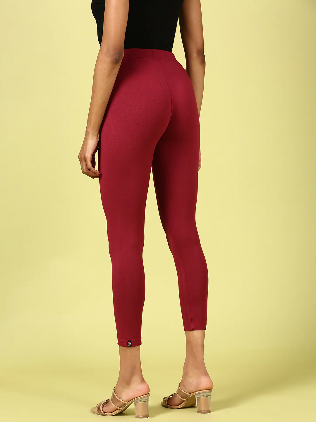 Women Wine Casual Leggings - Image 4