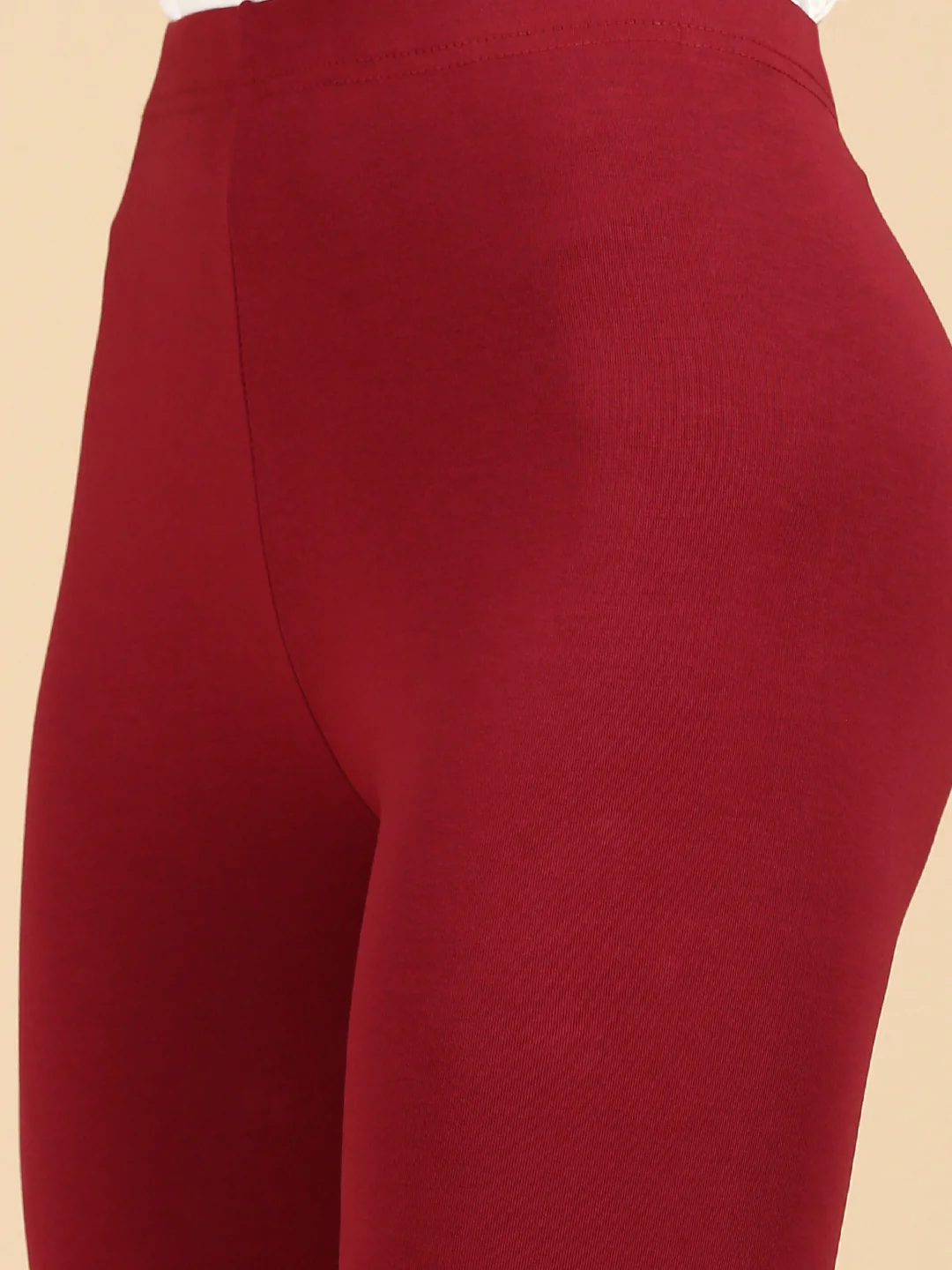 Women Wine Casual Leggings - Image 5