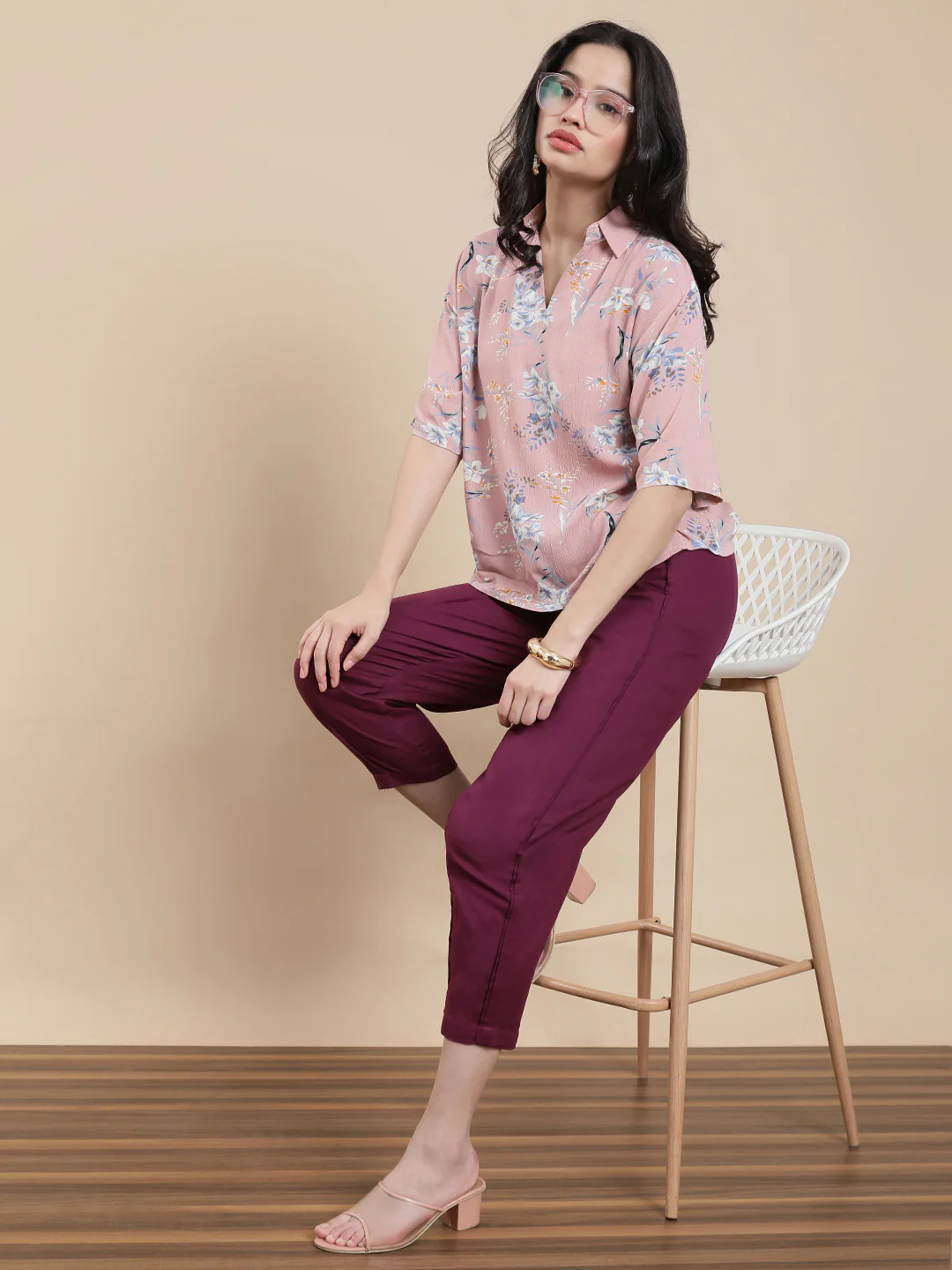 Women Wine Casual Pants - Image 5