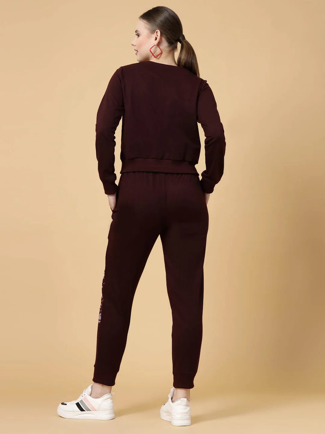 Women Wine Printed co-ords - Image 2