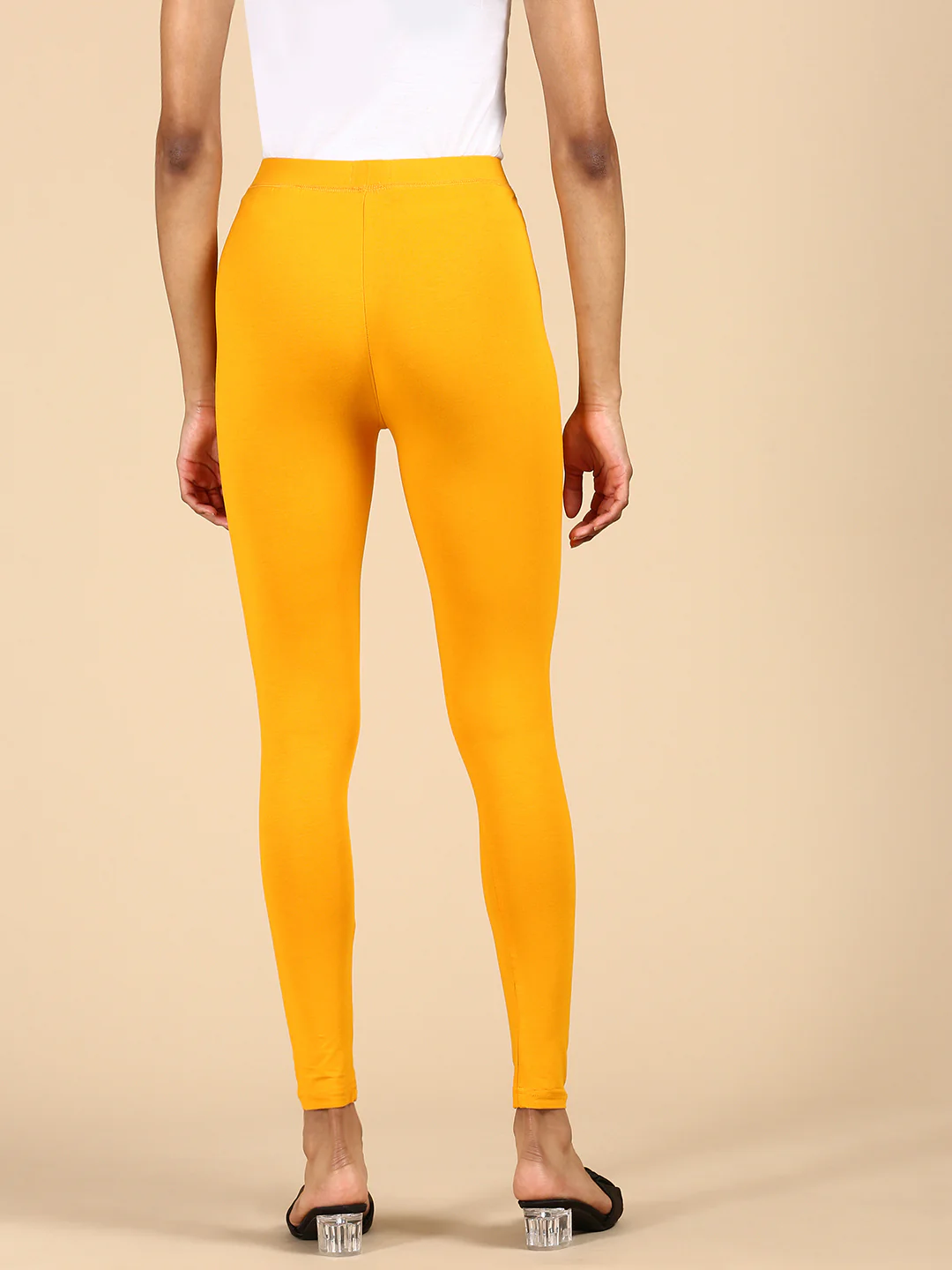 Women Yellow Casual Leggings - Image 4