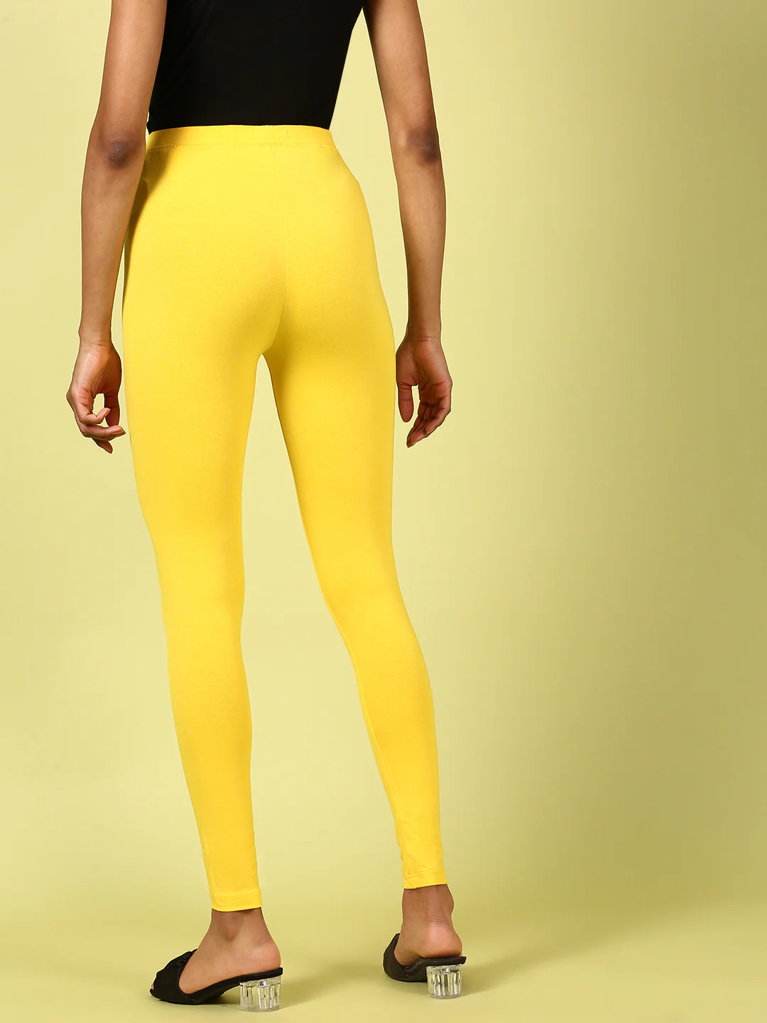 Women Yellow Casual Leggings - Image 4