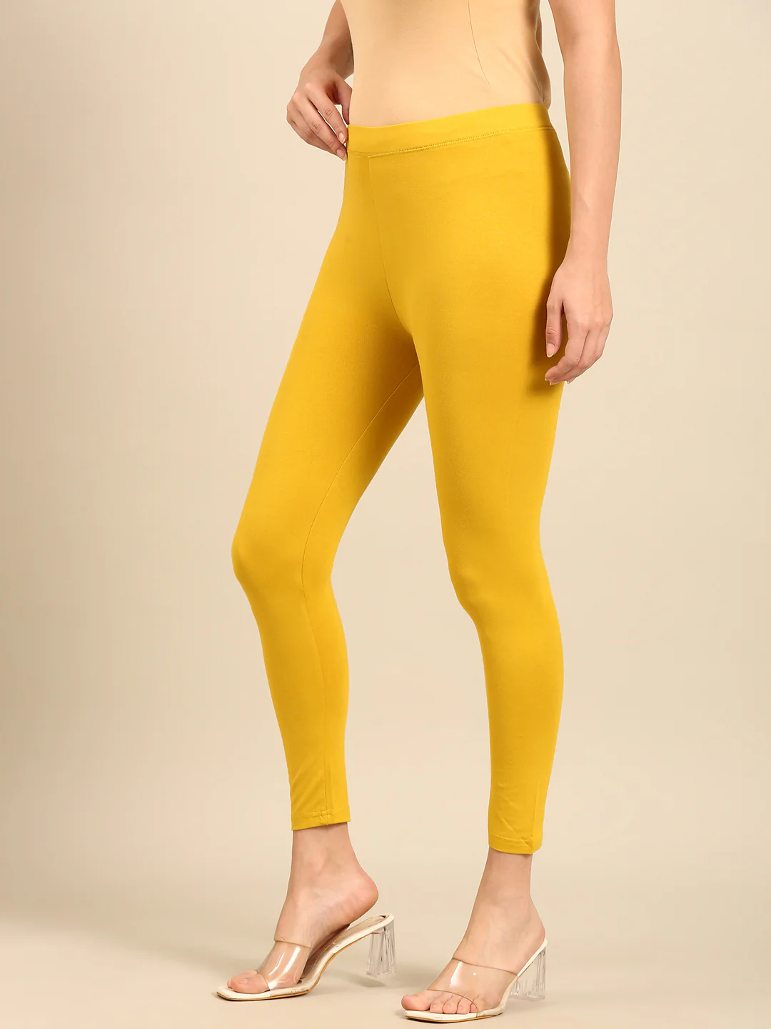 Women Yellow Casual Leggings - Image 2