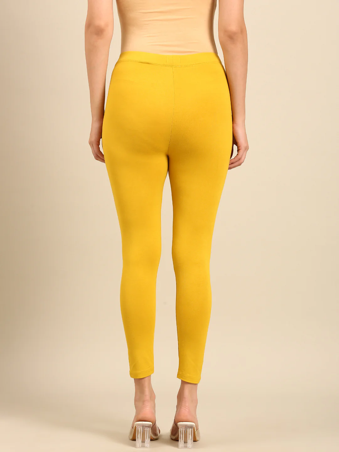 Women Yellow Casual Leggings - Image 4
