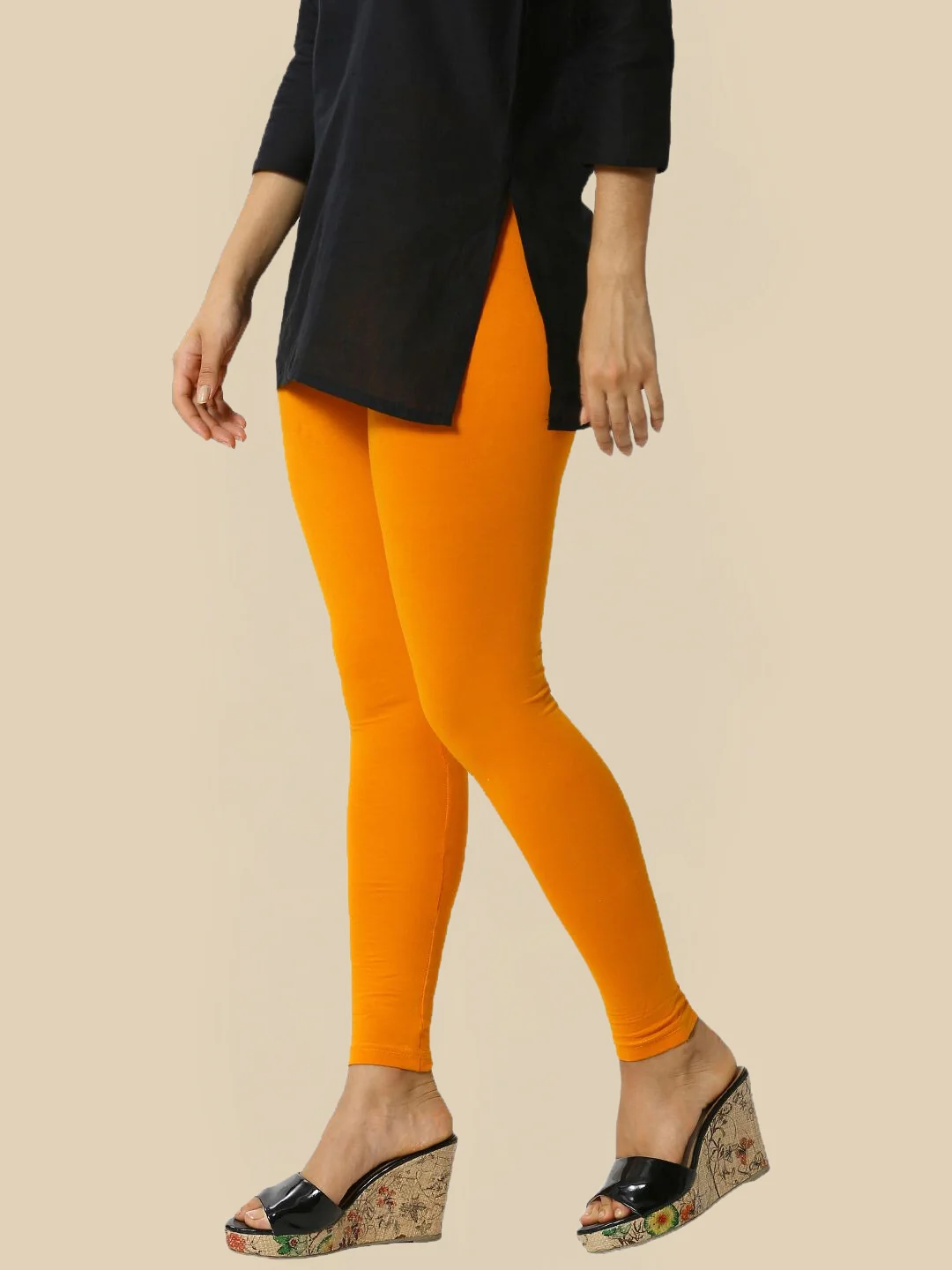 Women Yellow Casual Leggings - Image 2