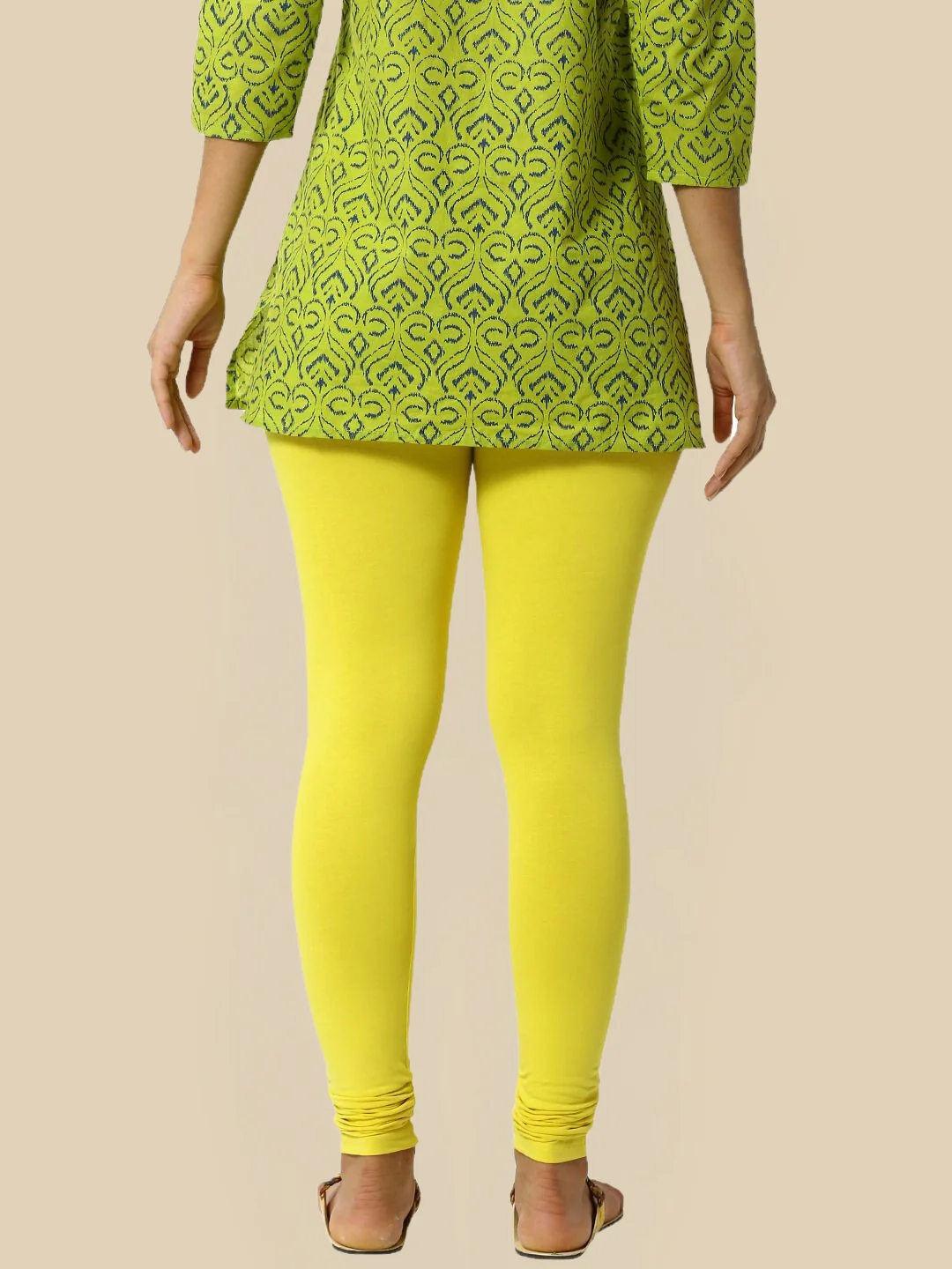 Women Yellow Casual Leggings - Image 3