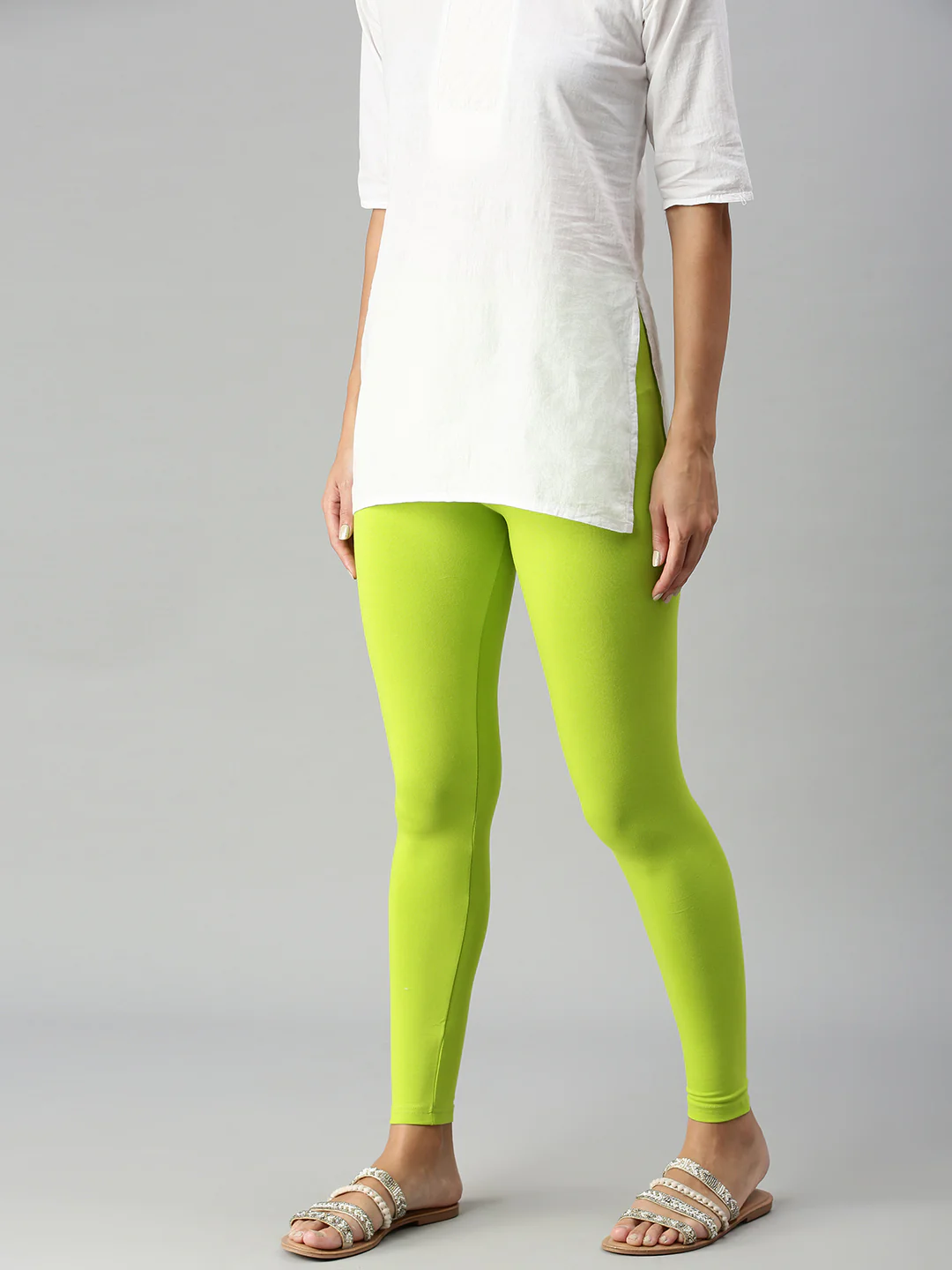Women Yellow Casual Leggings - Image 2