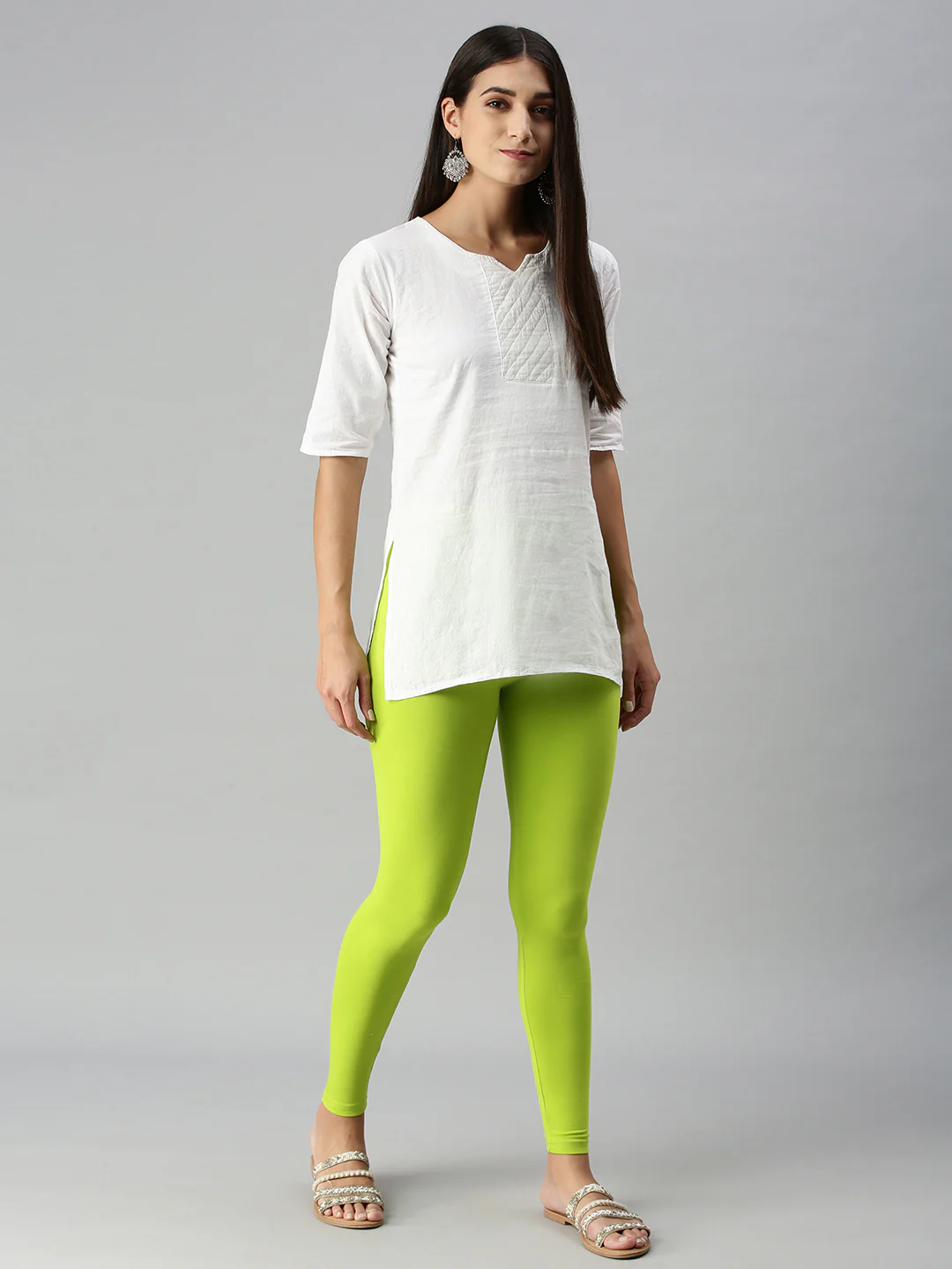 Women Yellow Casual Leggings - Image 4