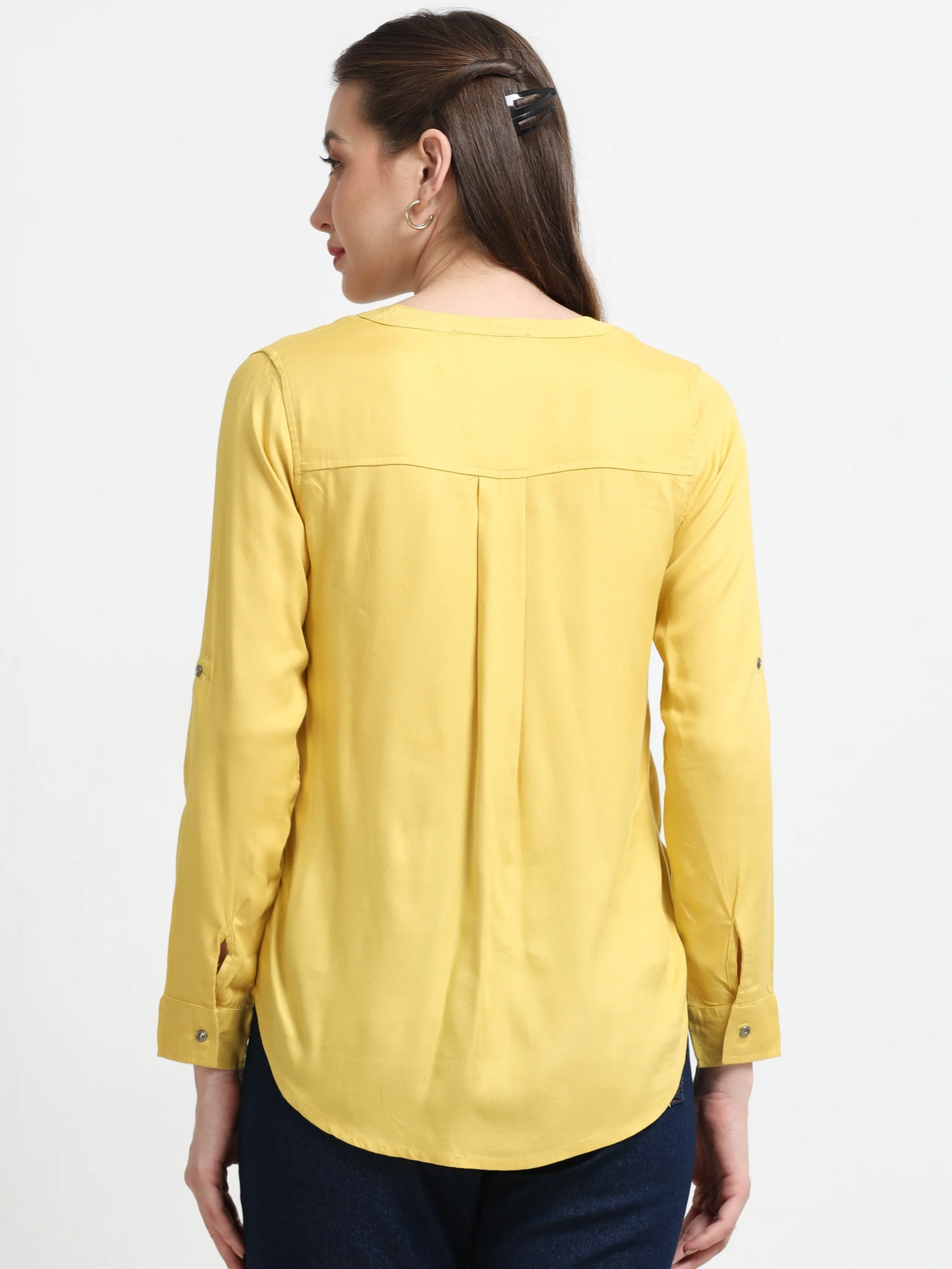 Women Yellow Casual Shirt - Image 4