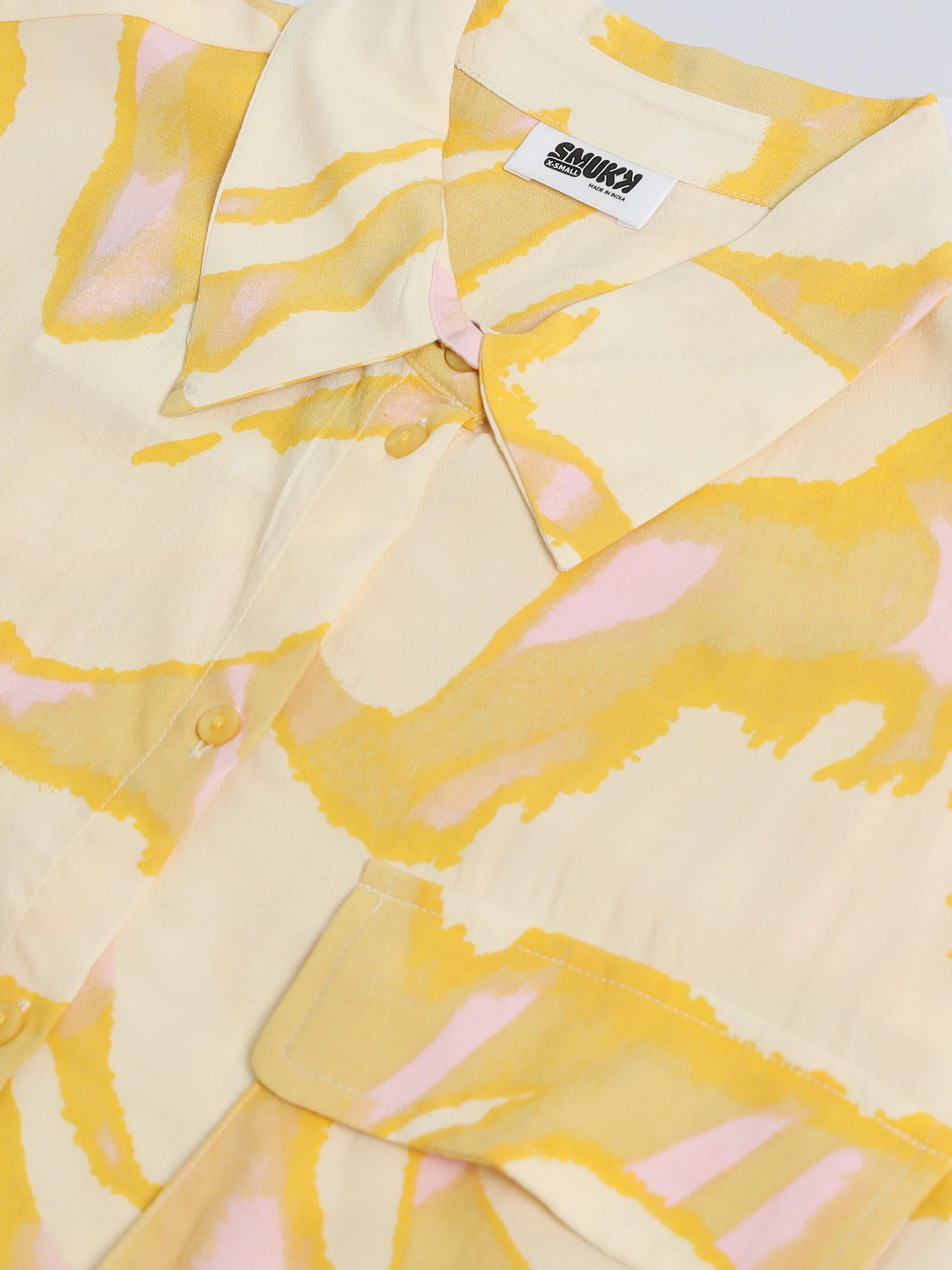 Women Yellow Double Pocket Comfort Shirt - Image 5