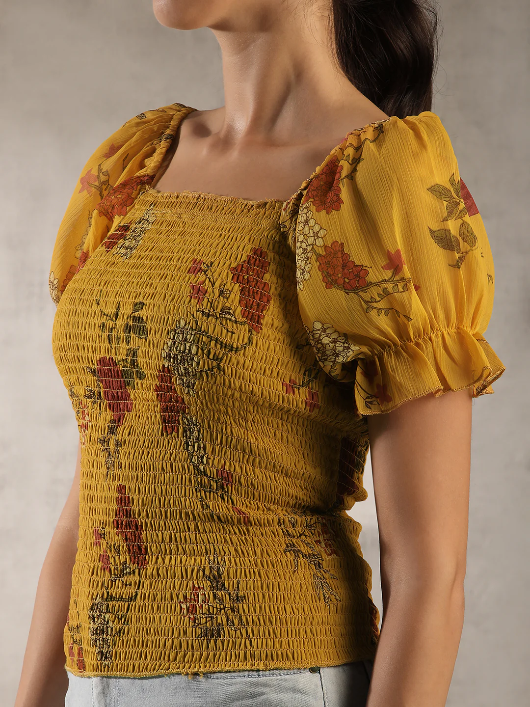 Women Yellow Fitted Top - Image 5